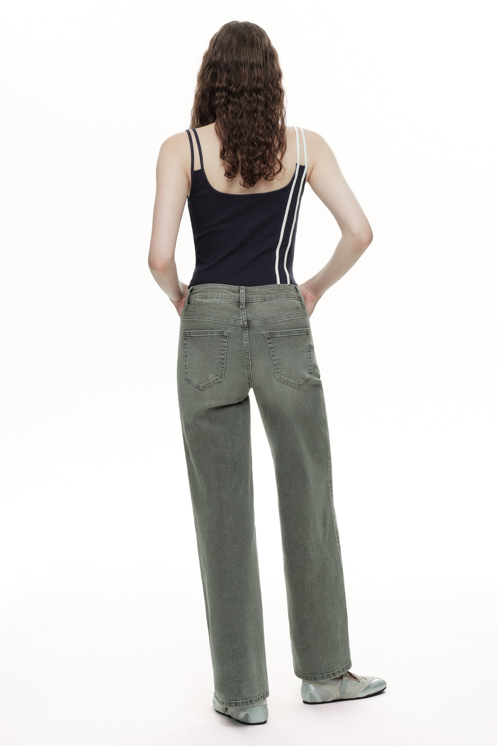 ONESO Modern Utility Mid Rise Wide Leg Jeans