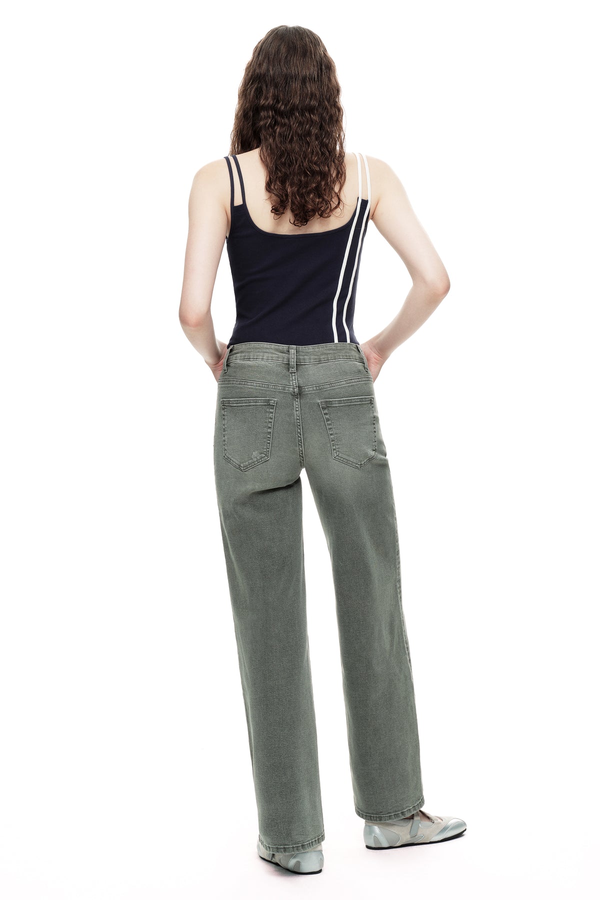 ONESO Modern Utility Mid Rise Wide Leg Jeans