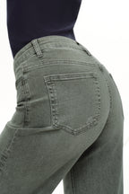 ONESO Modern Utility Mid Rise Wide Leg Jeans