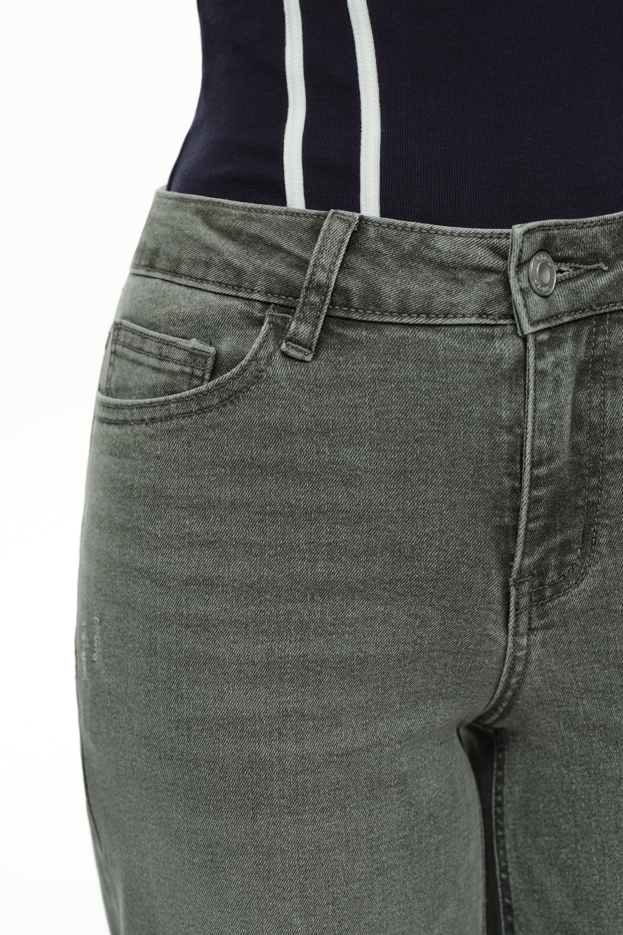 ONESO Modern Utility Mid Rise Wide Leg Jeans