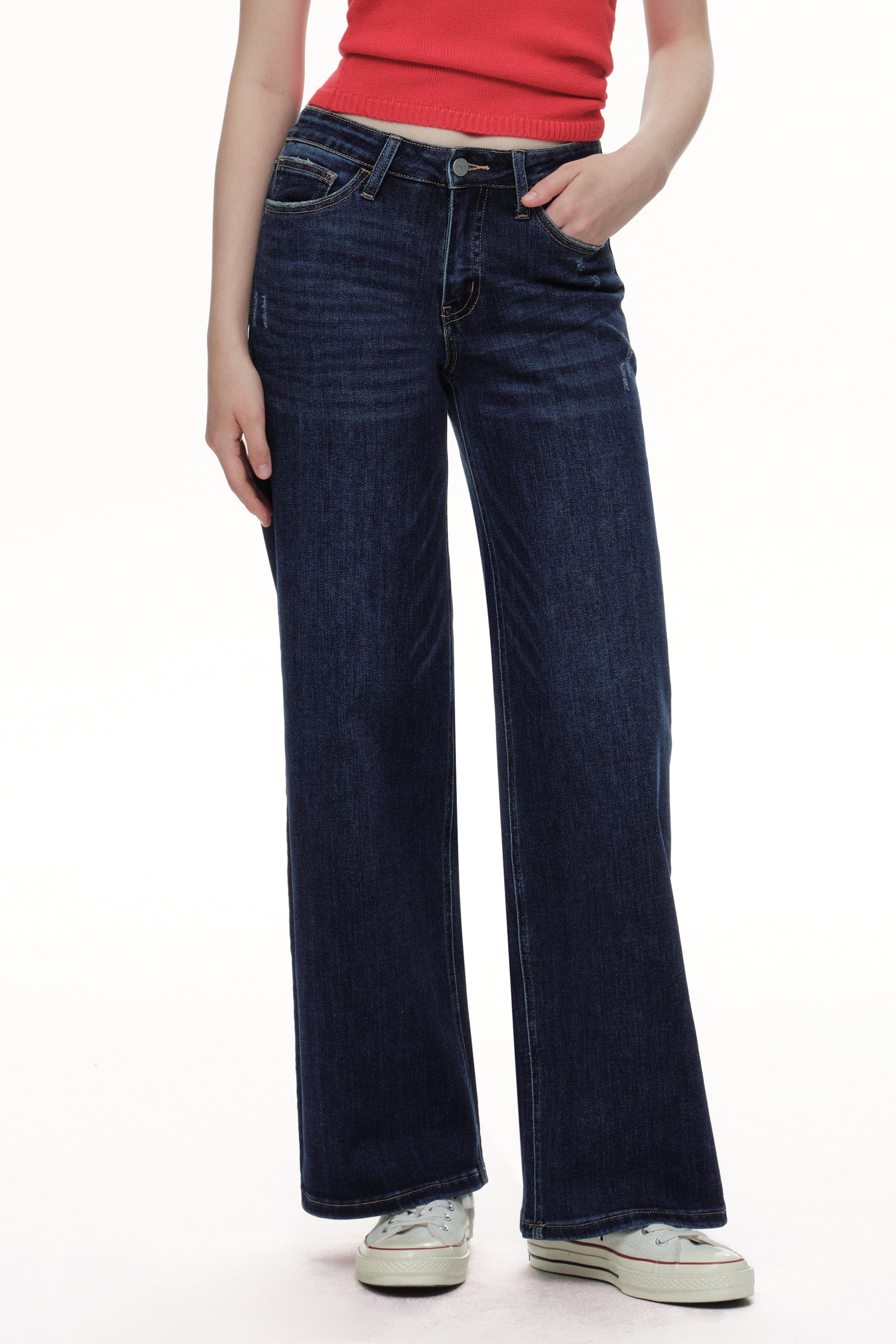 ONESO Timeless Mid Rise Wide Leg Jeans