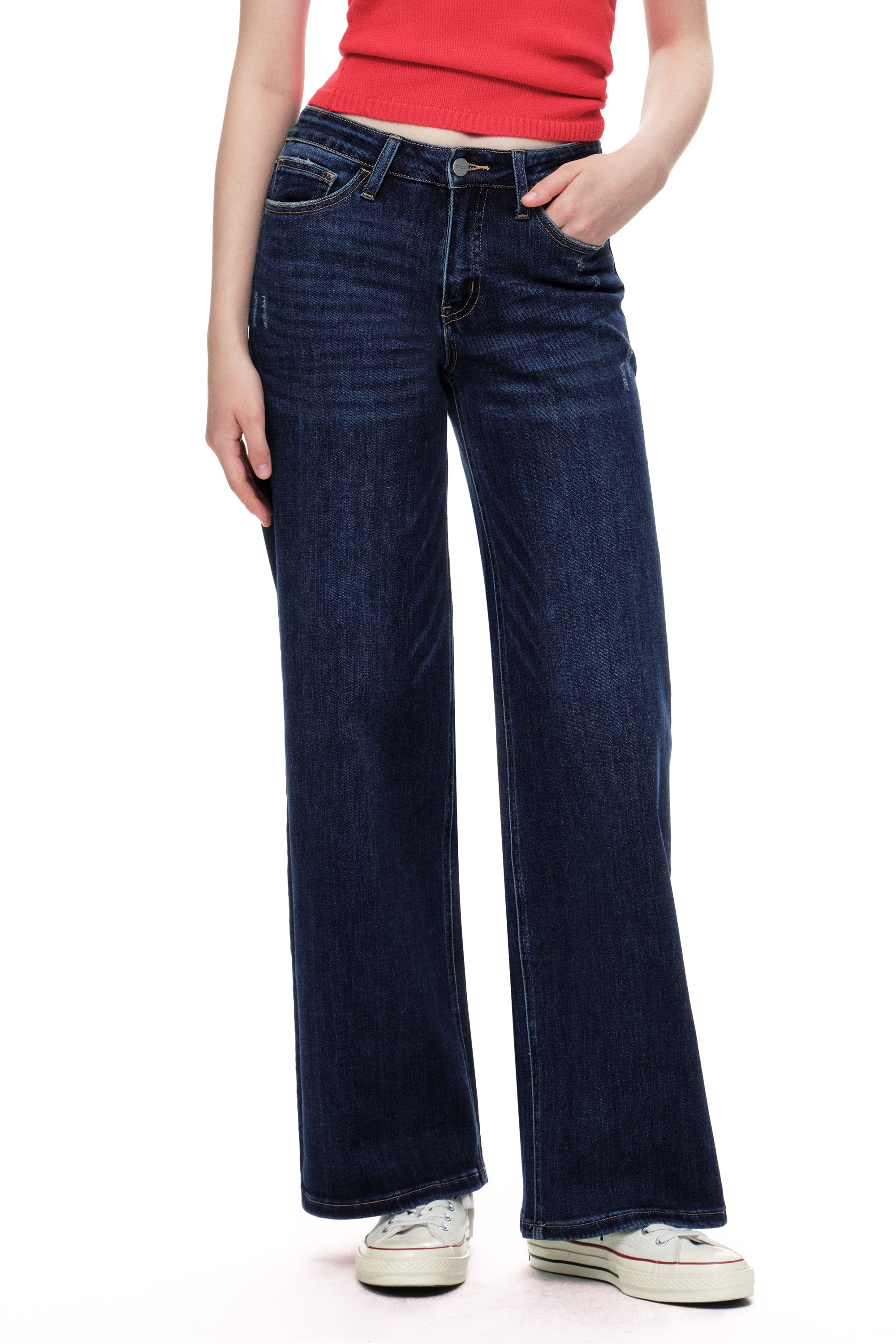 ONESO Timeless Mid Rise Wide Leg Jeans