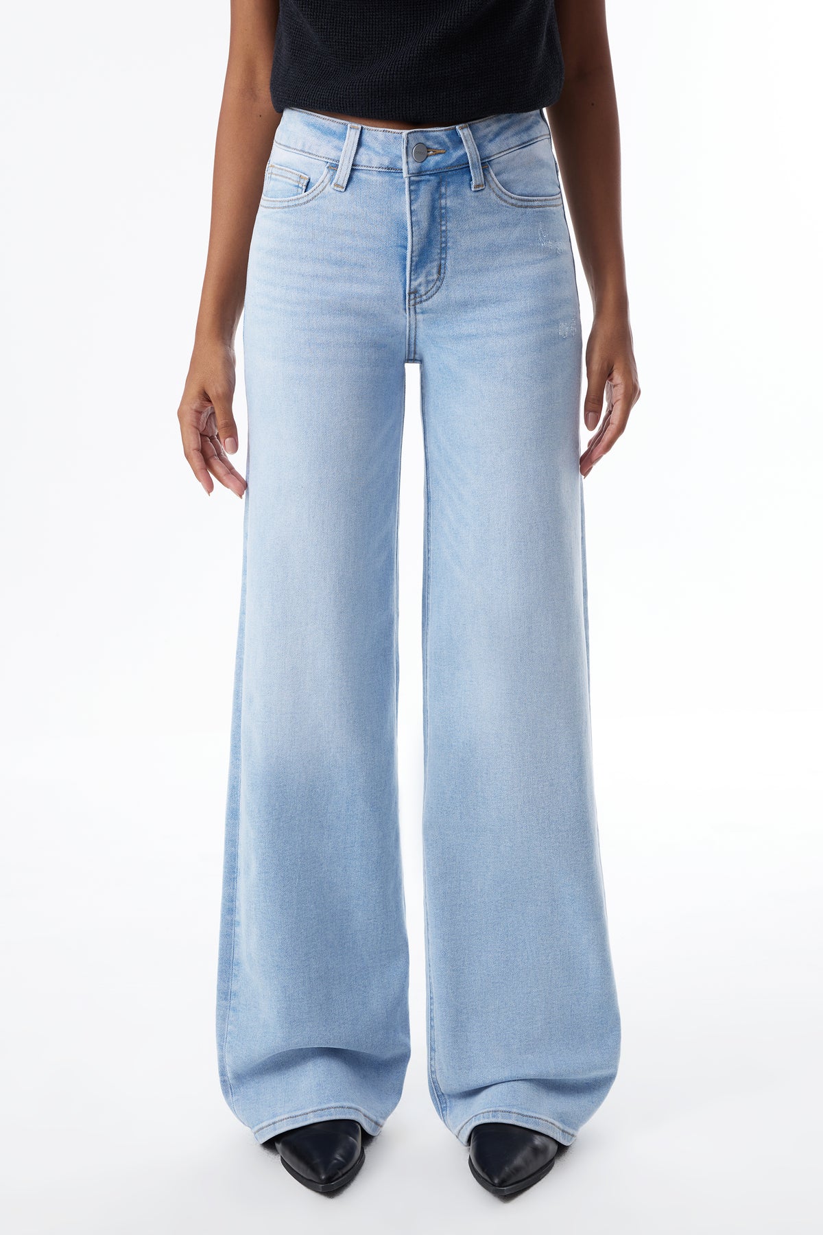 ONESO Effortless Mid Rise Wide Leg Jeans