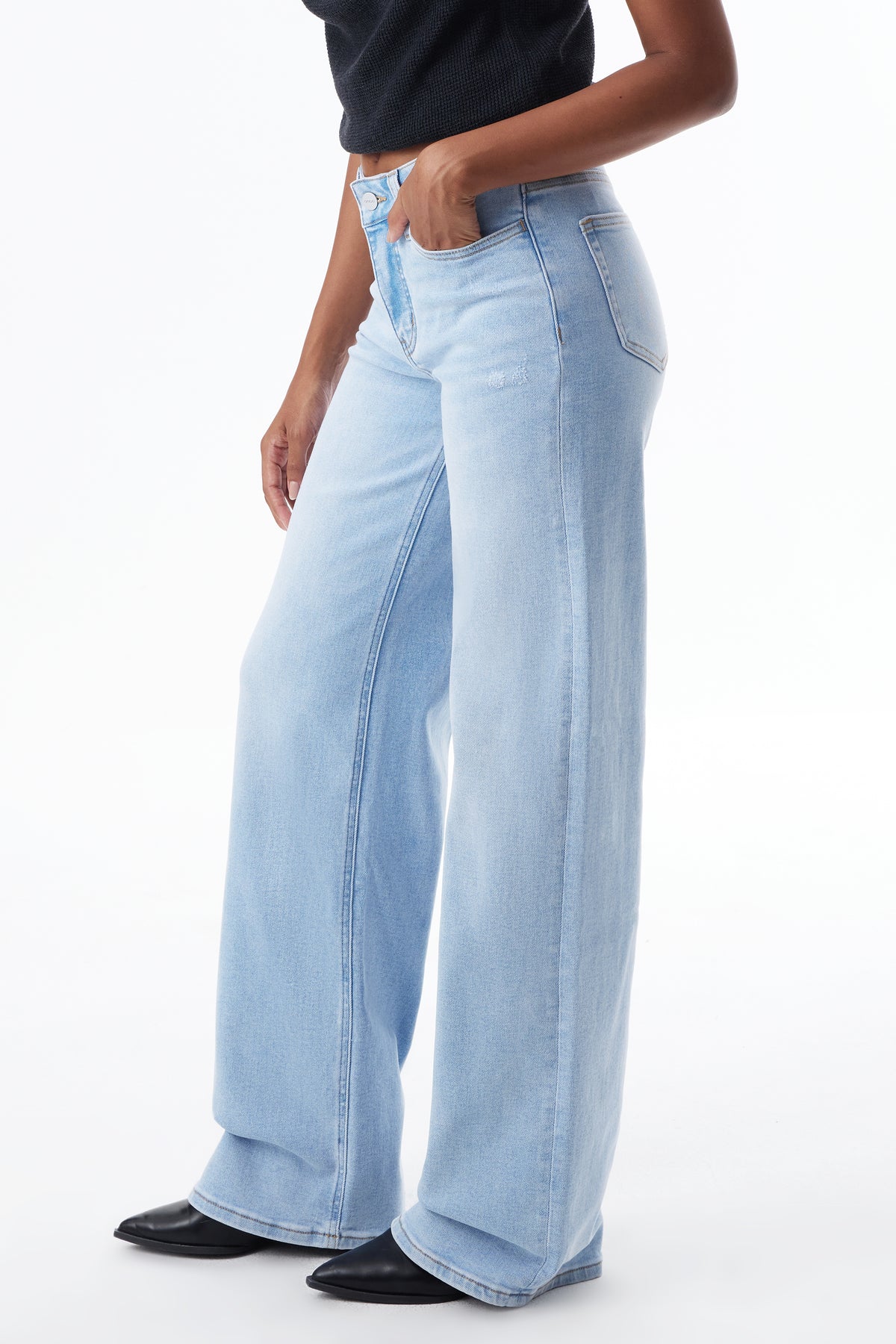 ONESO Effortless Mid Rise Wide Leg Jeans