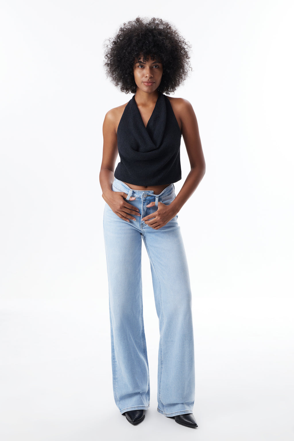ONESO Effortless Mid Rise Wide Leg Jeans