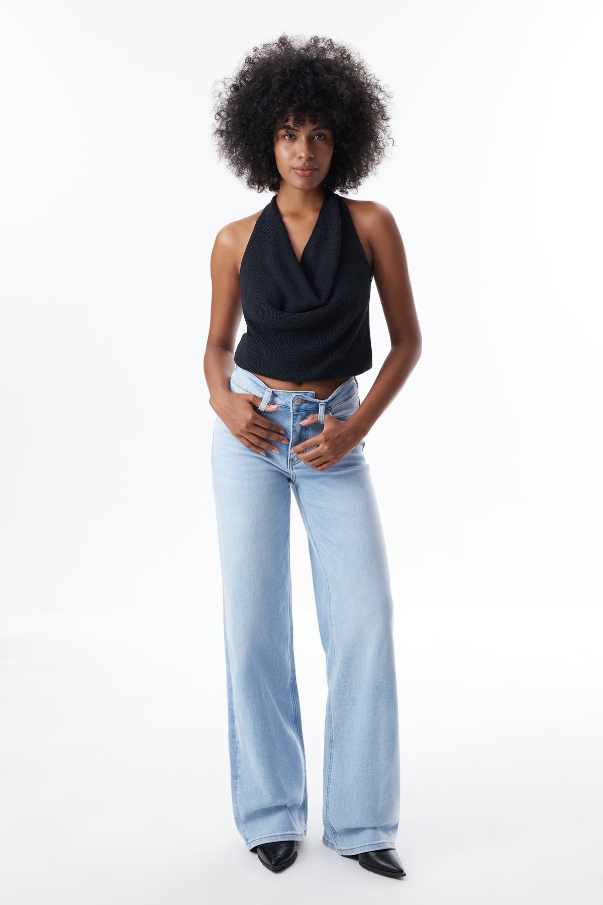 ONESO Effortless Mid Rise Wide Leg Jeans