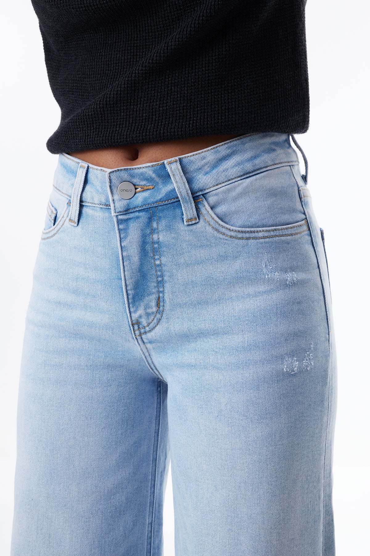 ONESO Effortless Mid Rise Wide Leg Jeans