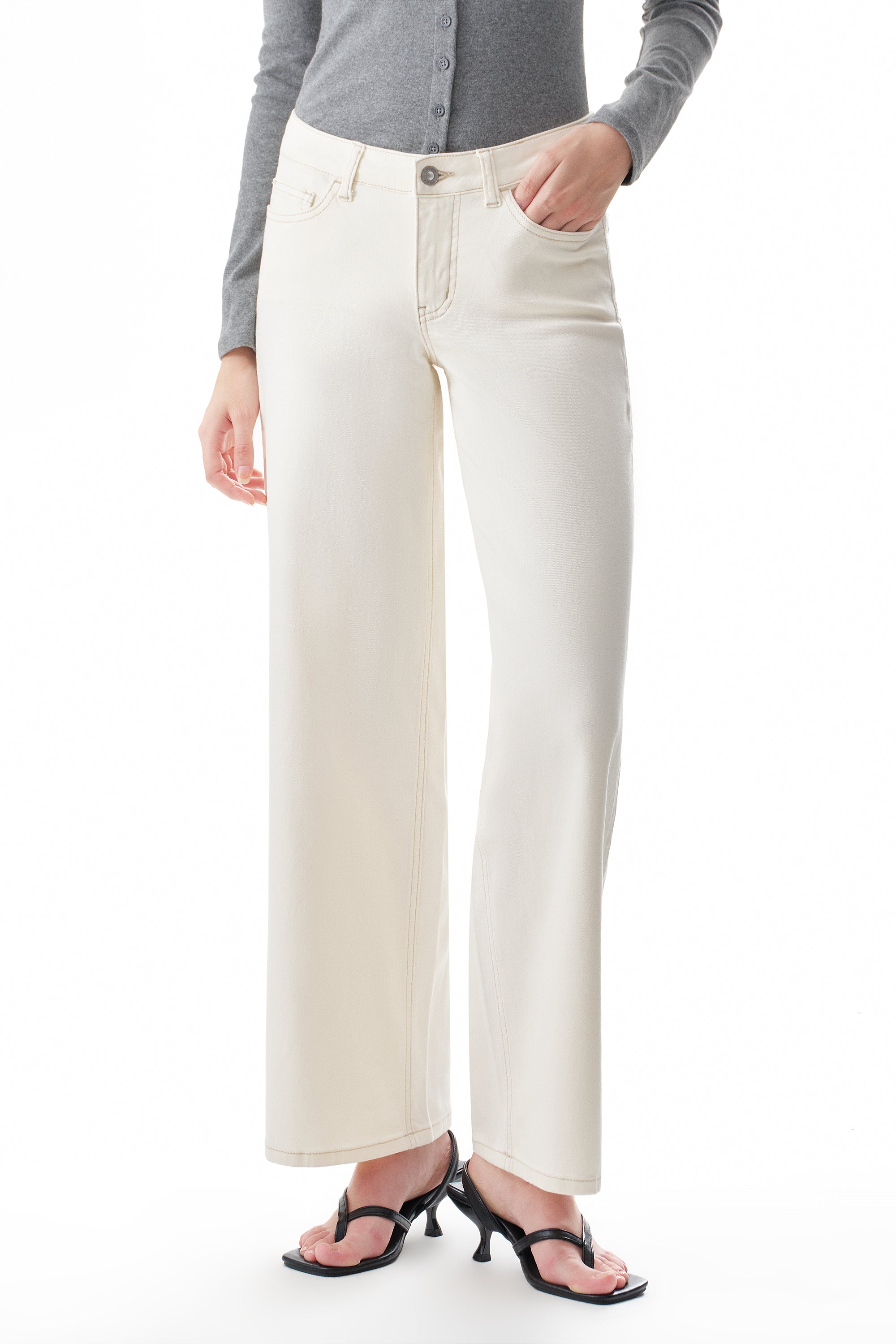 ONESO Modern Mid Rise Wide Leg Jeans