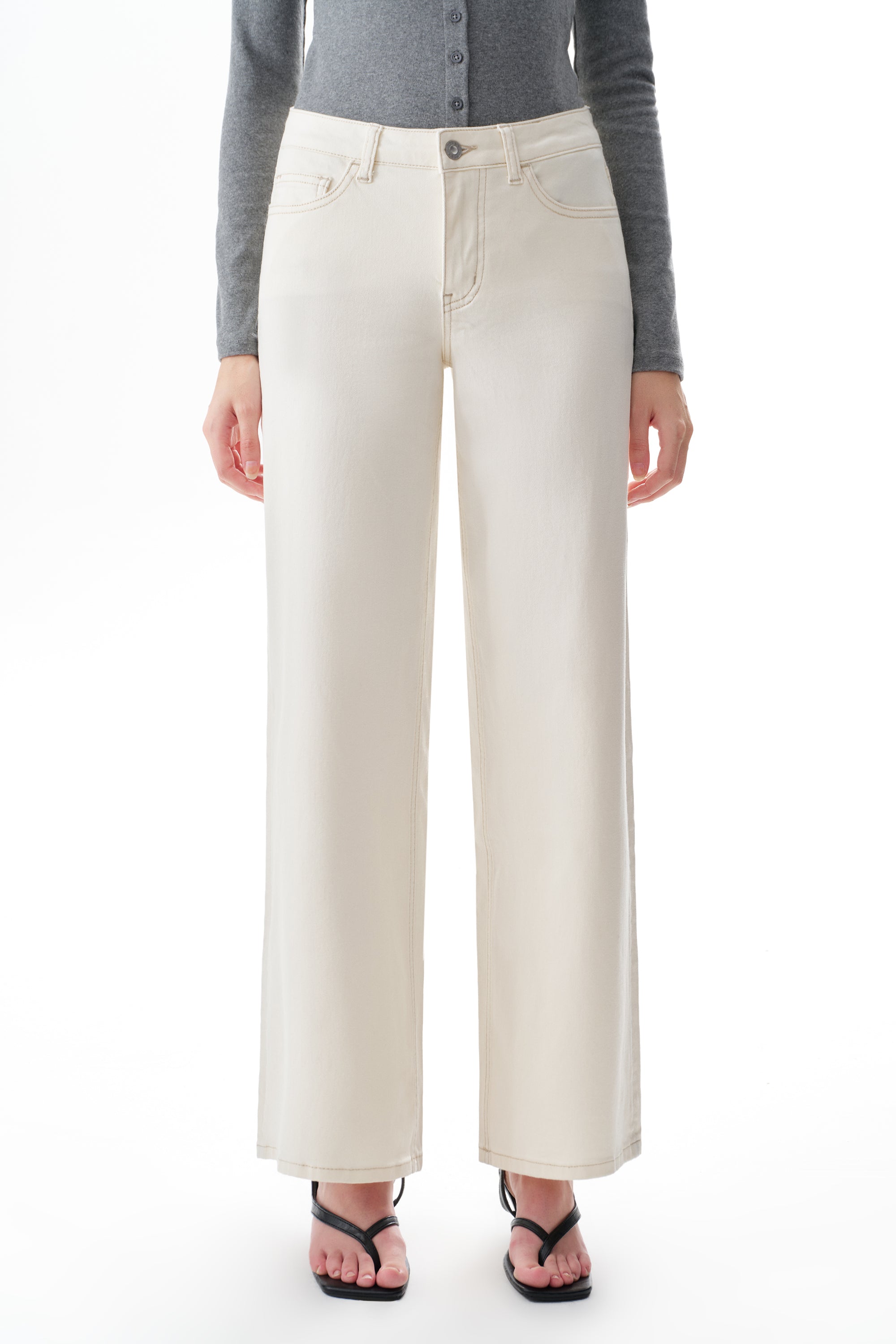 ONESO Modern Mid Rise Wide Leg Jeans