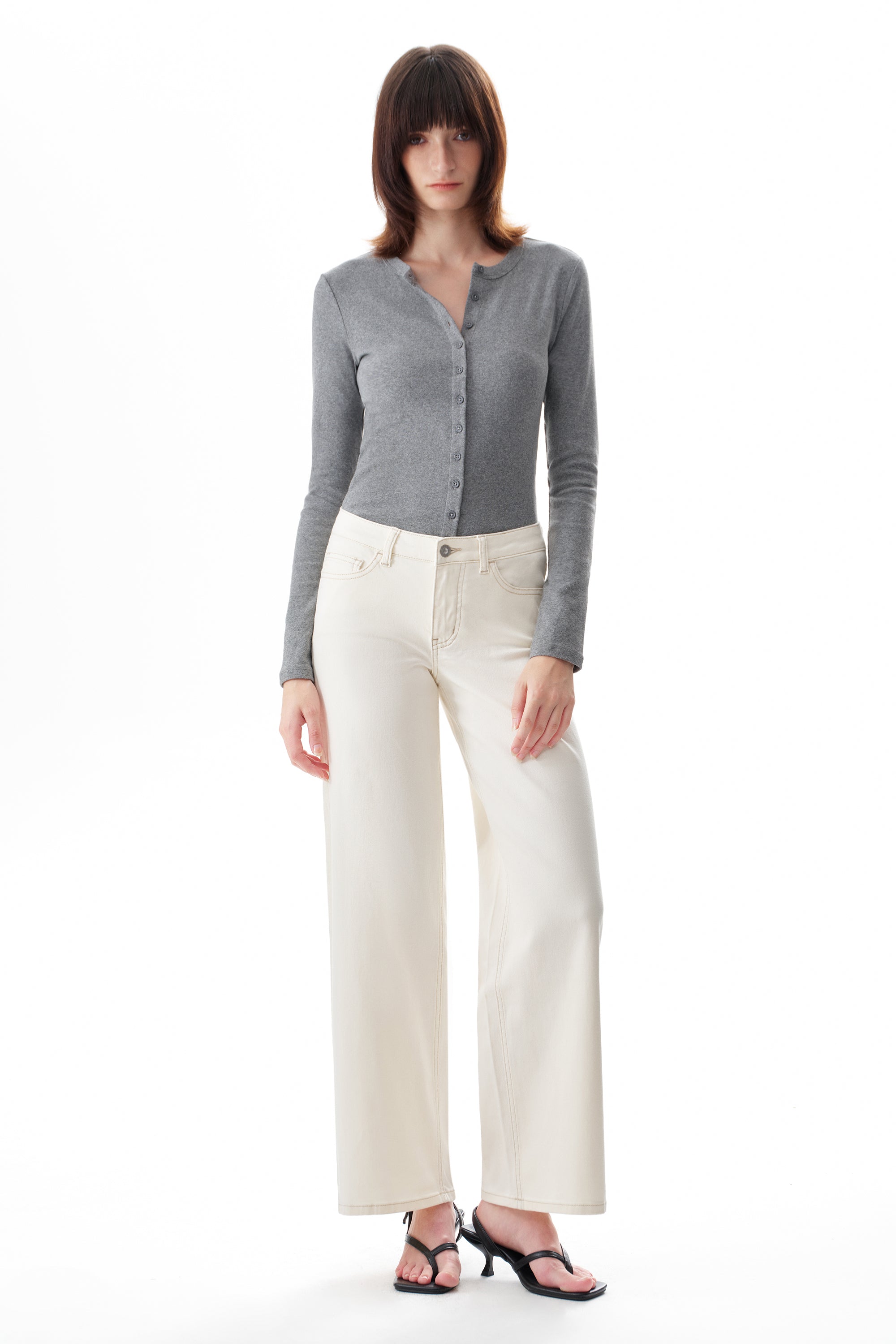 ONESO Modern Mid Rise Wide Leg Jeans