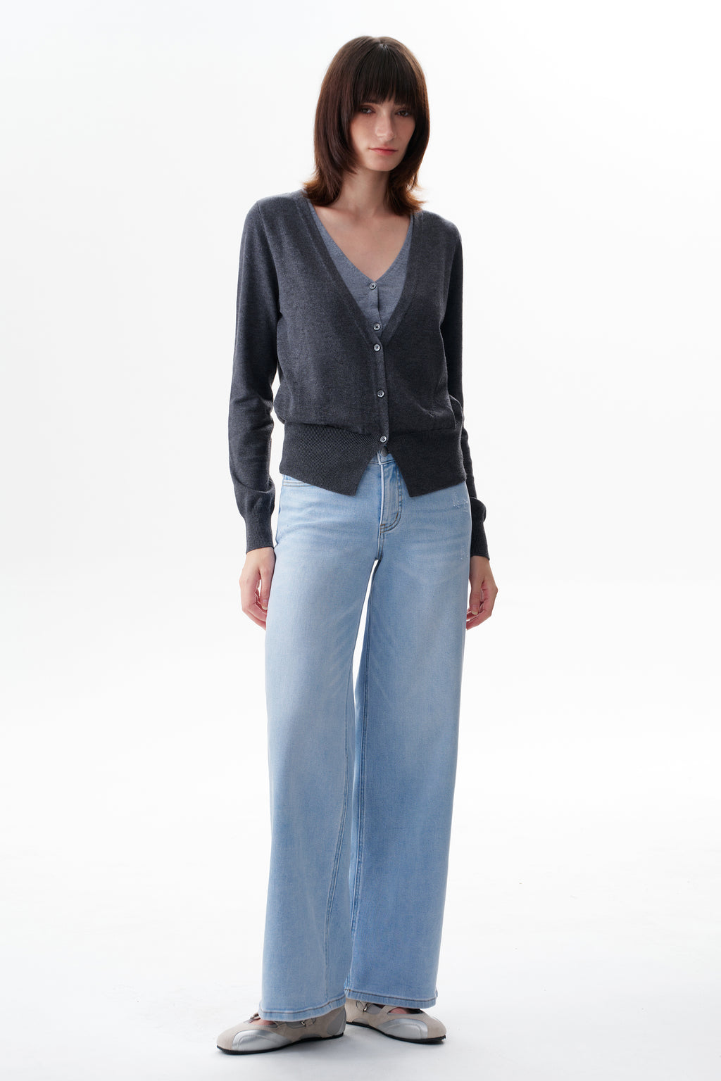 ONESO Vintage-Inspired Mid Rise Wide Leg Jeans