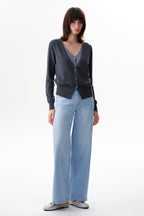 ONESO Vintage-Inspired Mid Rise Wide Leg Jeans