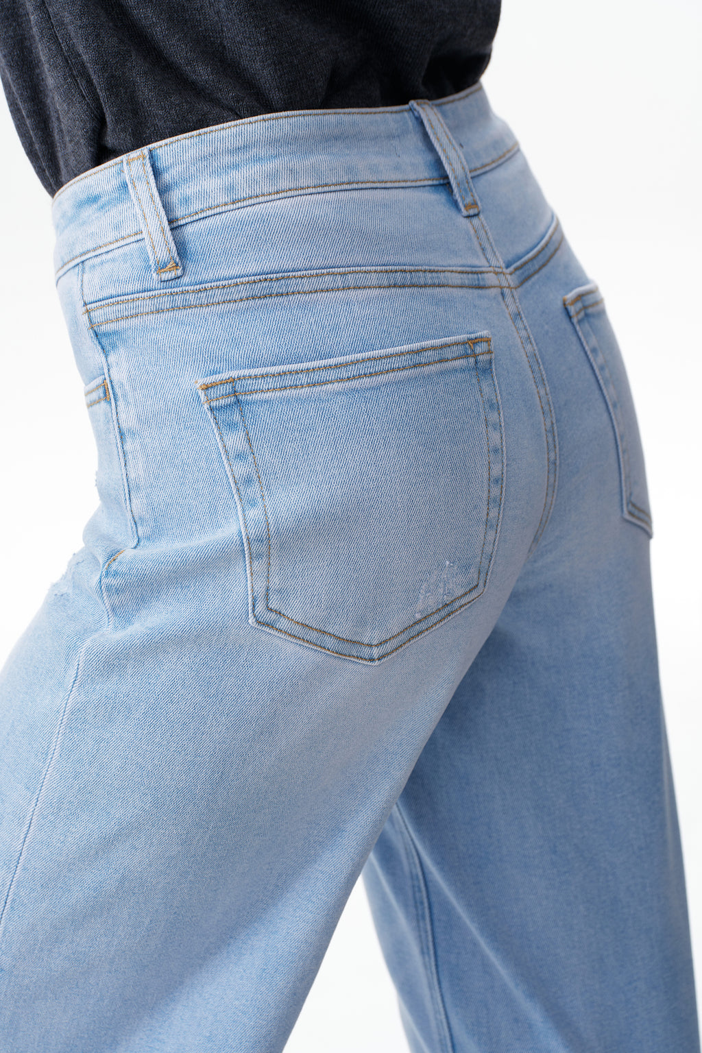ONESO Vintage-Inspired Mid Rise Wide Leg Jeans