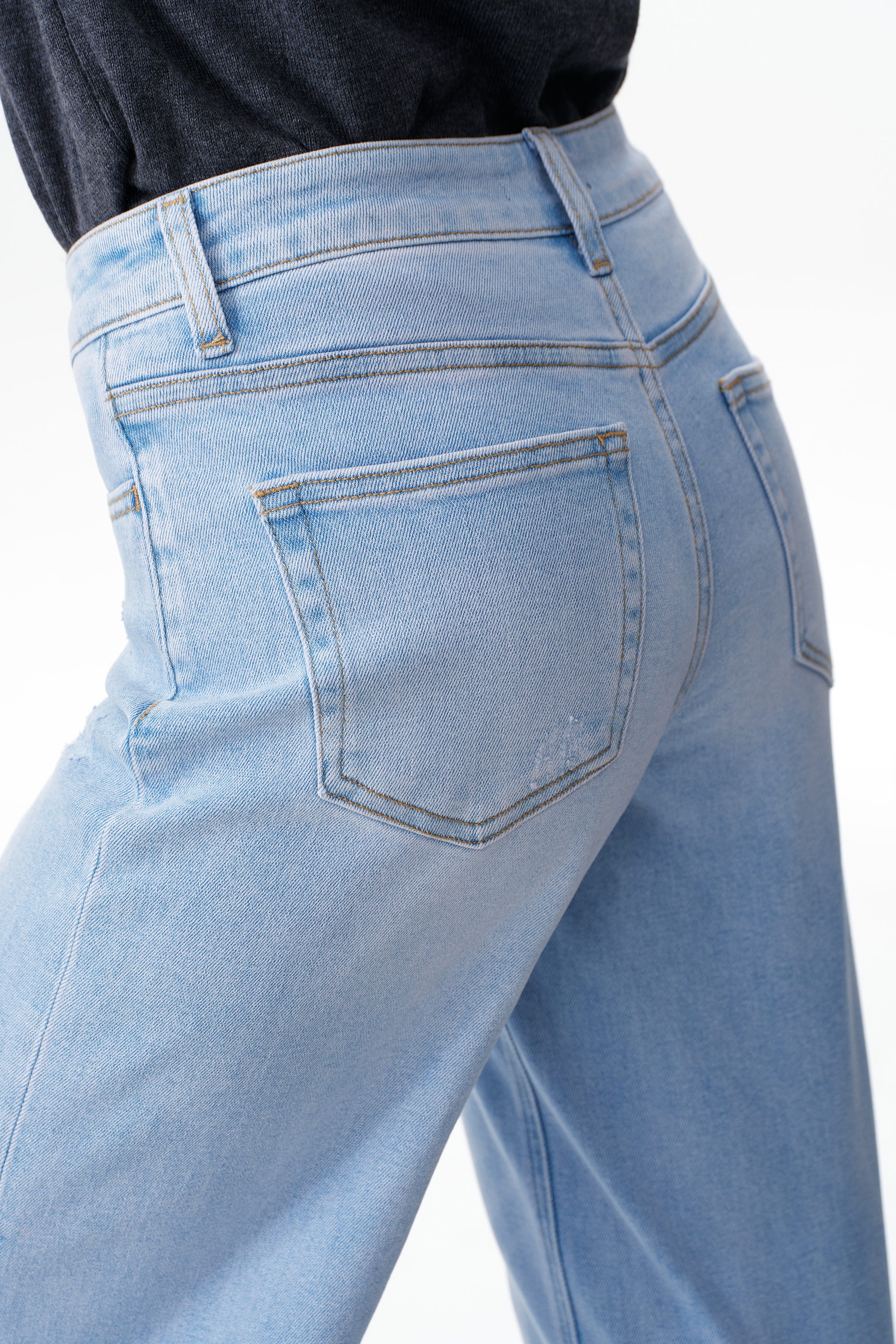 ONESO Vintage-Inspired Mid Rise Wide Leg Jeans