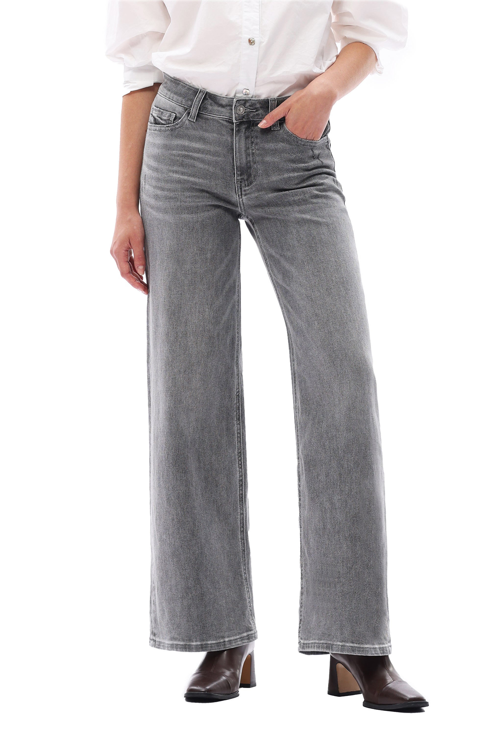 ONESO Effortless Mid Rise Wide Leg Jeans