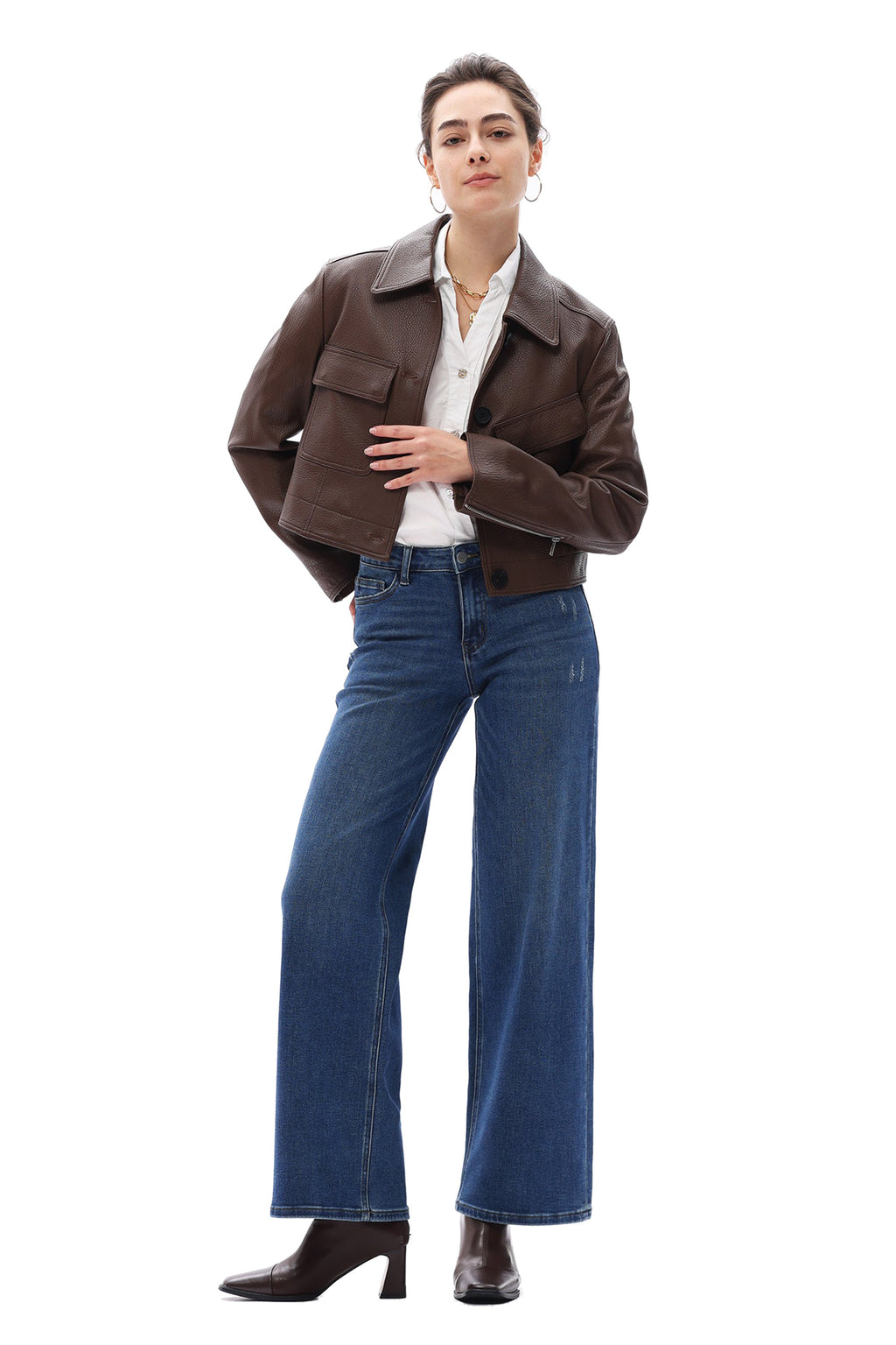 ONESO Effortless Mid Rise Wide Leg Jeans
