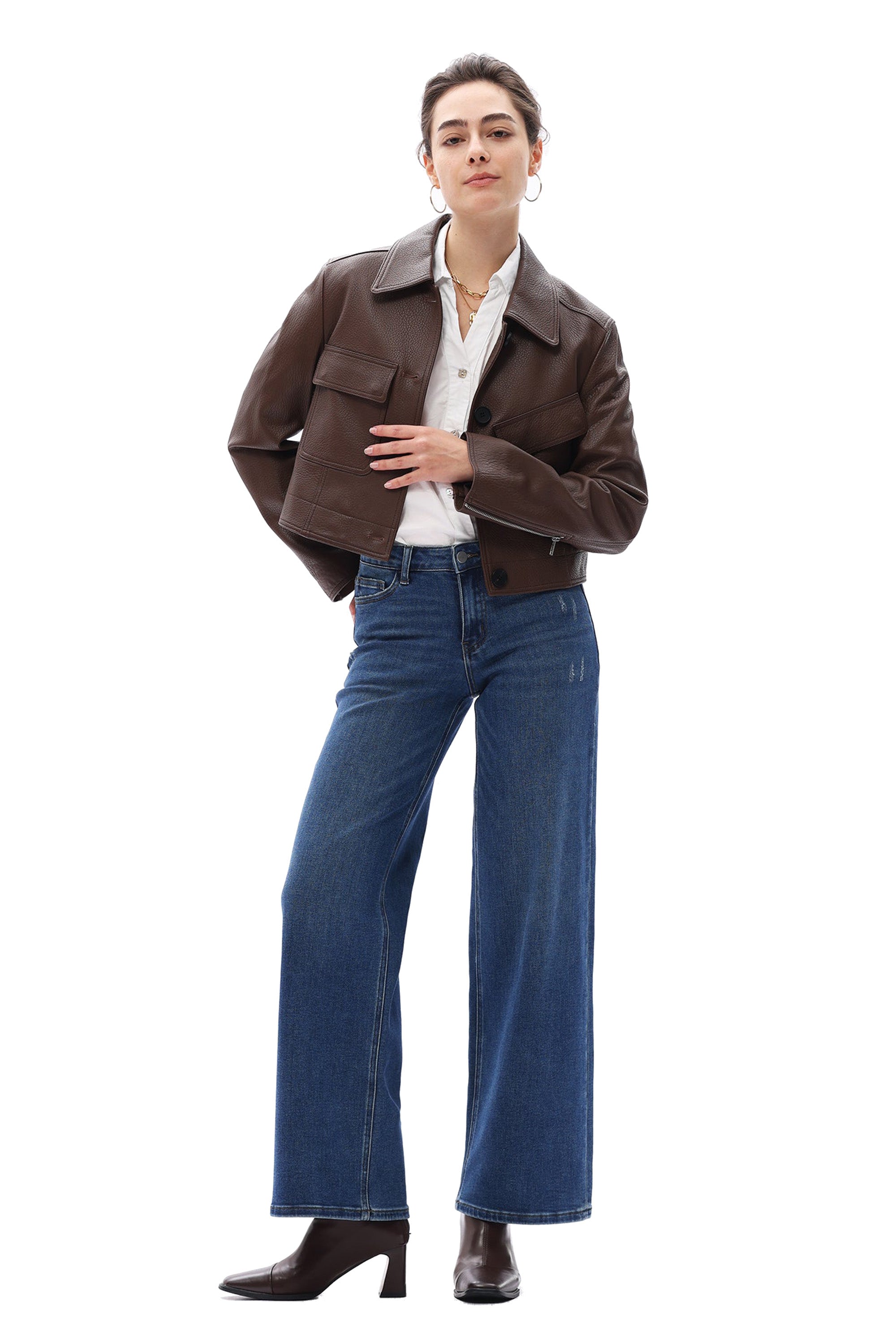 ONESO Effortless Mid Rise Wide Leg Jeans