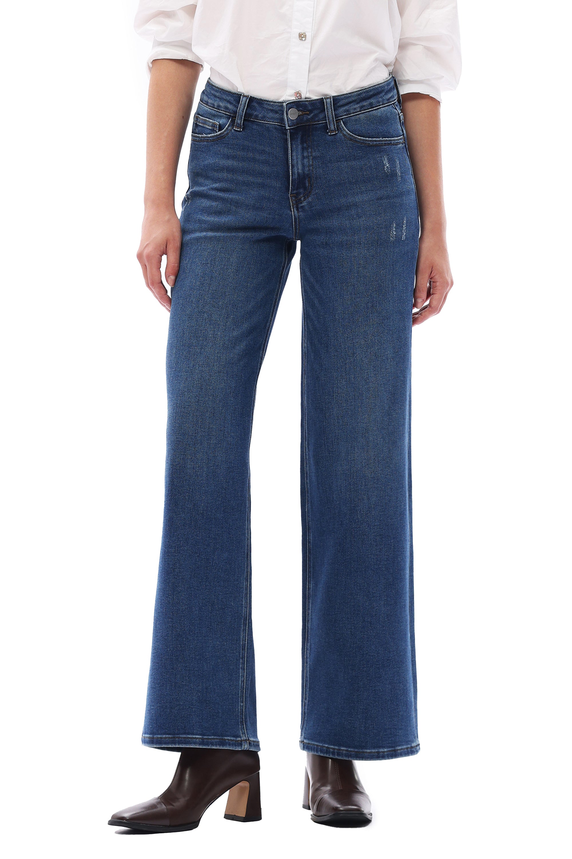 ONESO Effortless Mid Rise Wide Leg Jeans