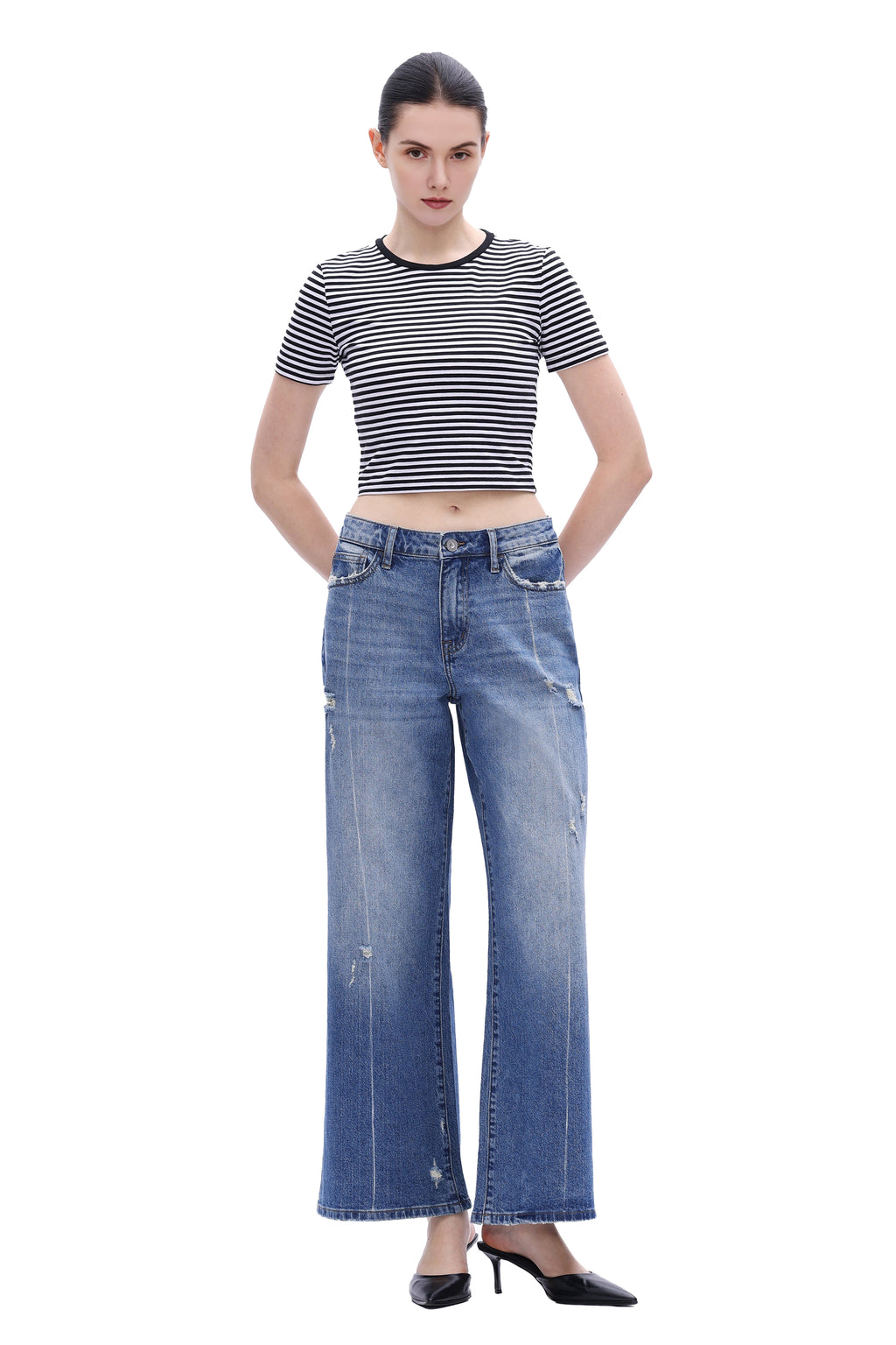 ONESO Rebellious Low Rise Wide Leg Jeans