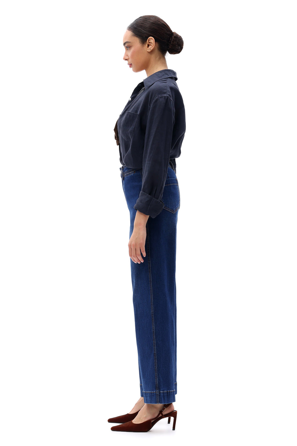 ONESO Tailored High Rise Wide Leg Jeans