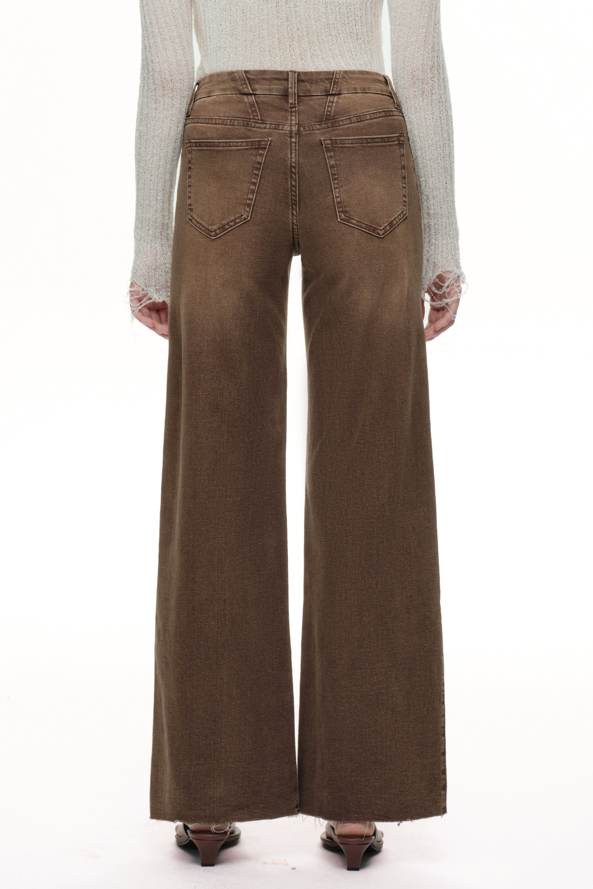 ONESO Earthy Mid Rise Wide Leg Jeans