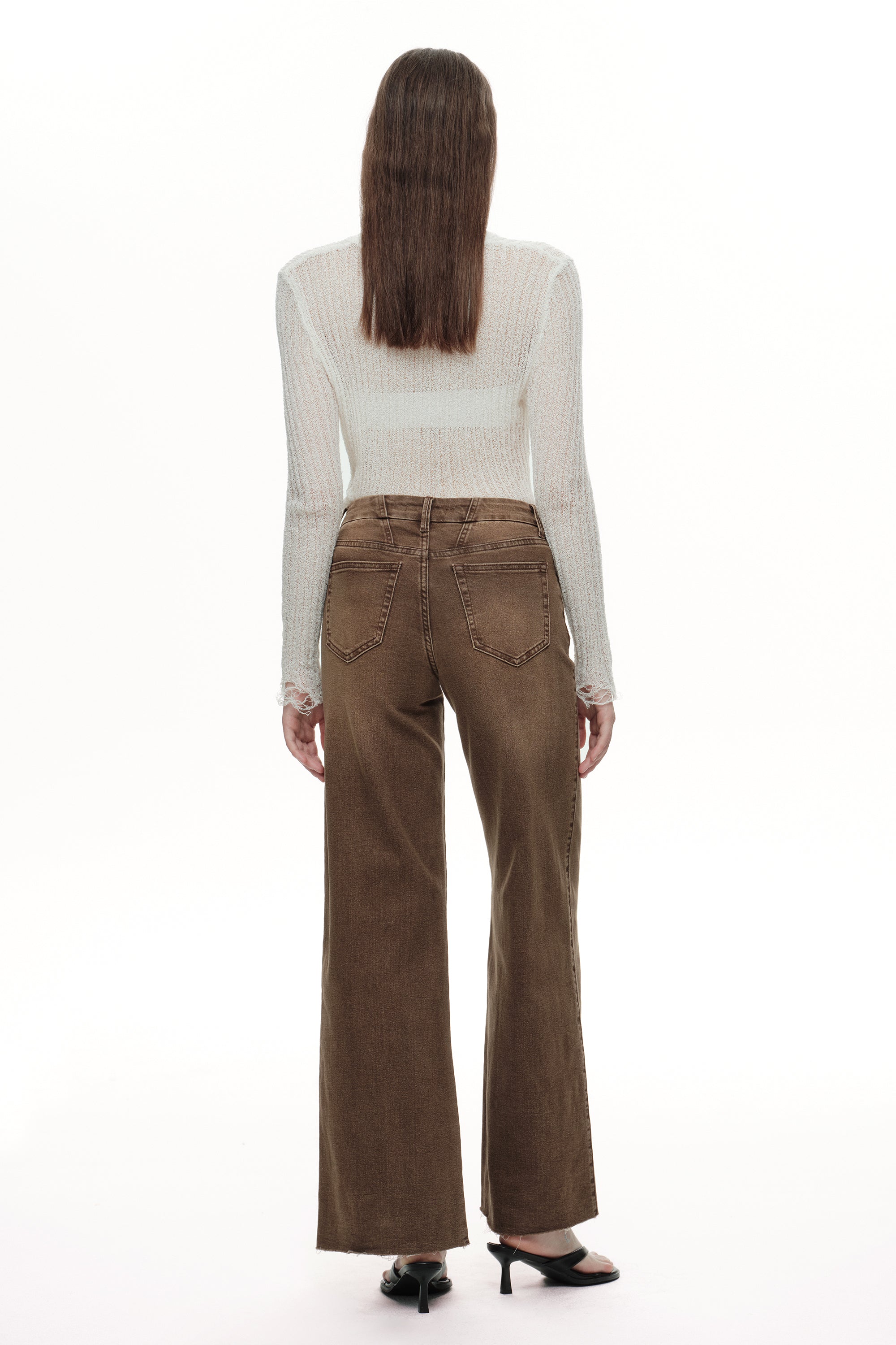 ONESO Earthy Mid Rise Wide Leg Jeans