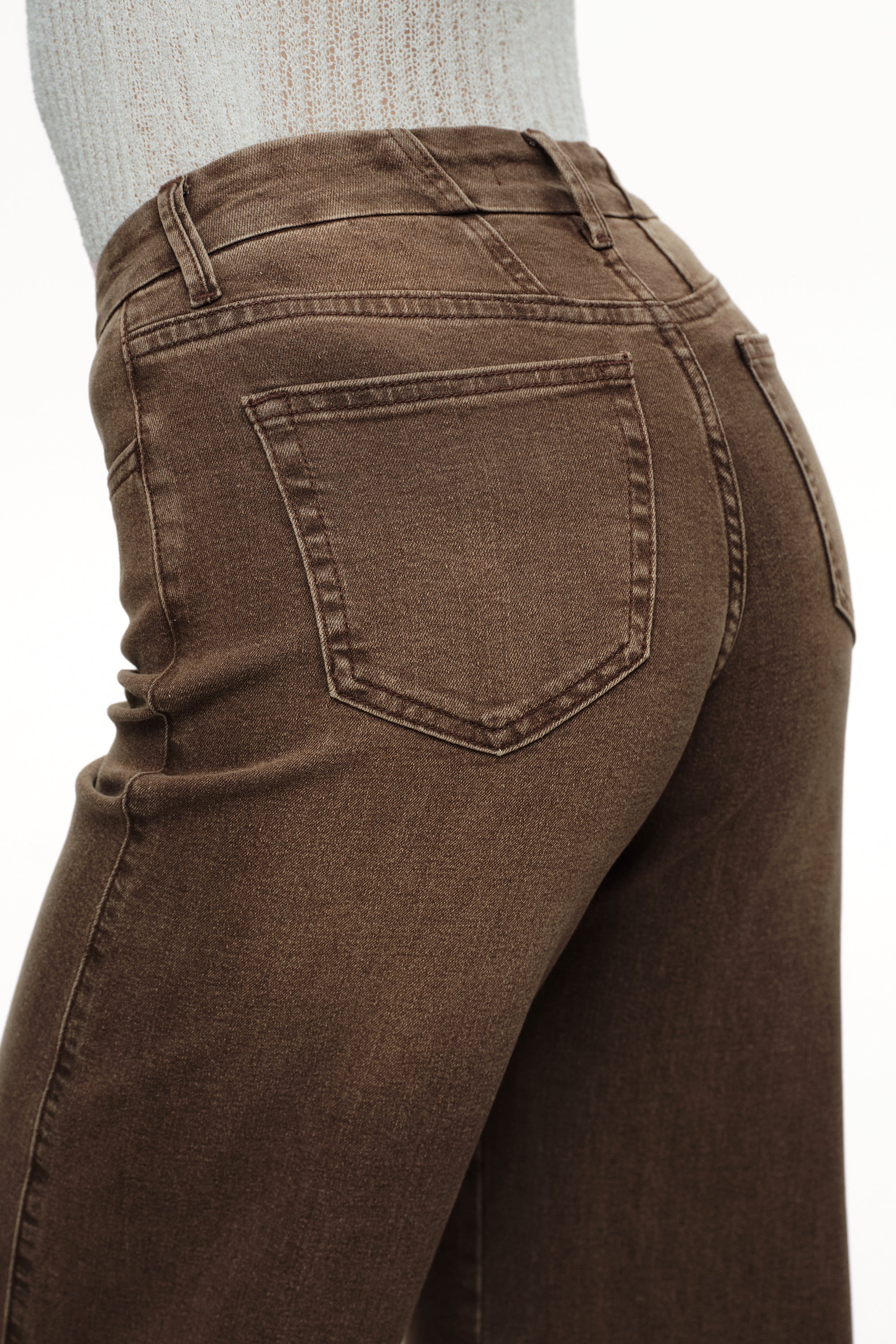 ONESO Earthy Mid Rise Wide Leg Jeans