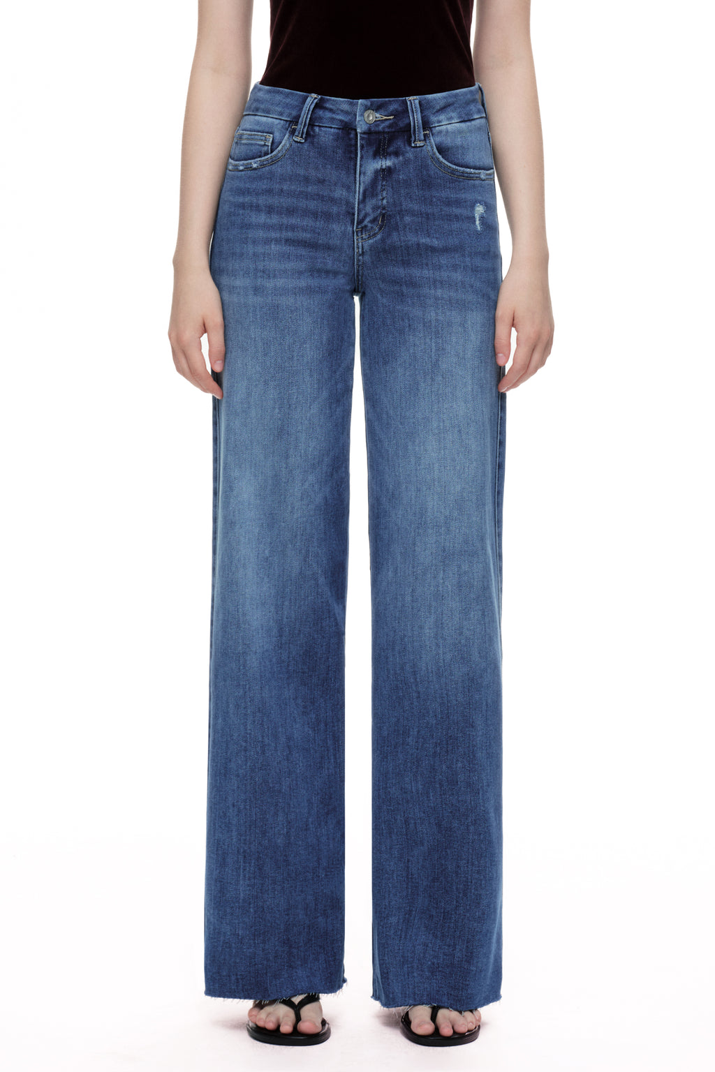 ONESO Relaxed Mid Rise Wide Leg Jeans