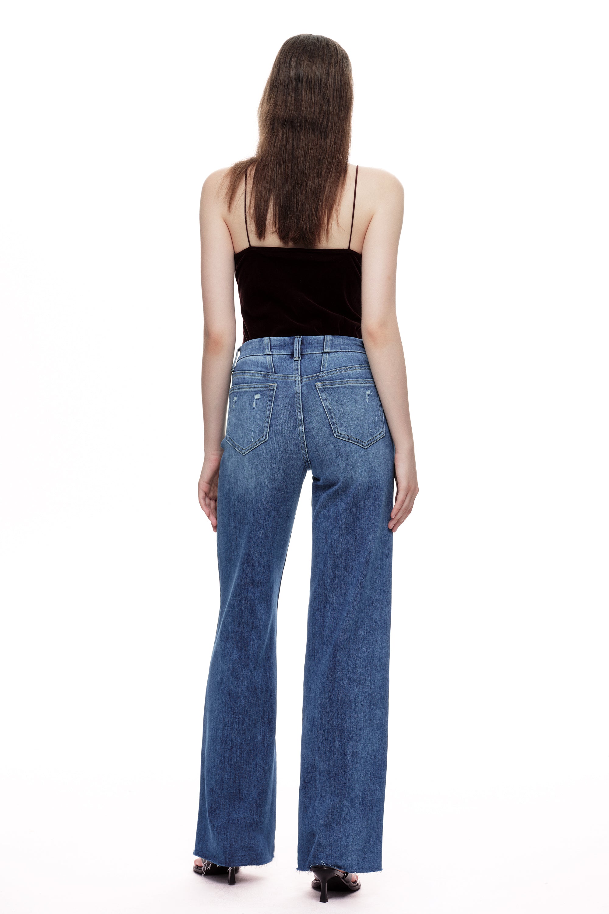 ONESO Relaxed Mid Rise Wide Leg Jeans