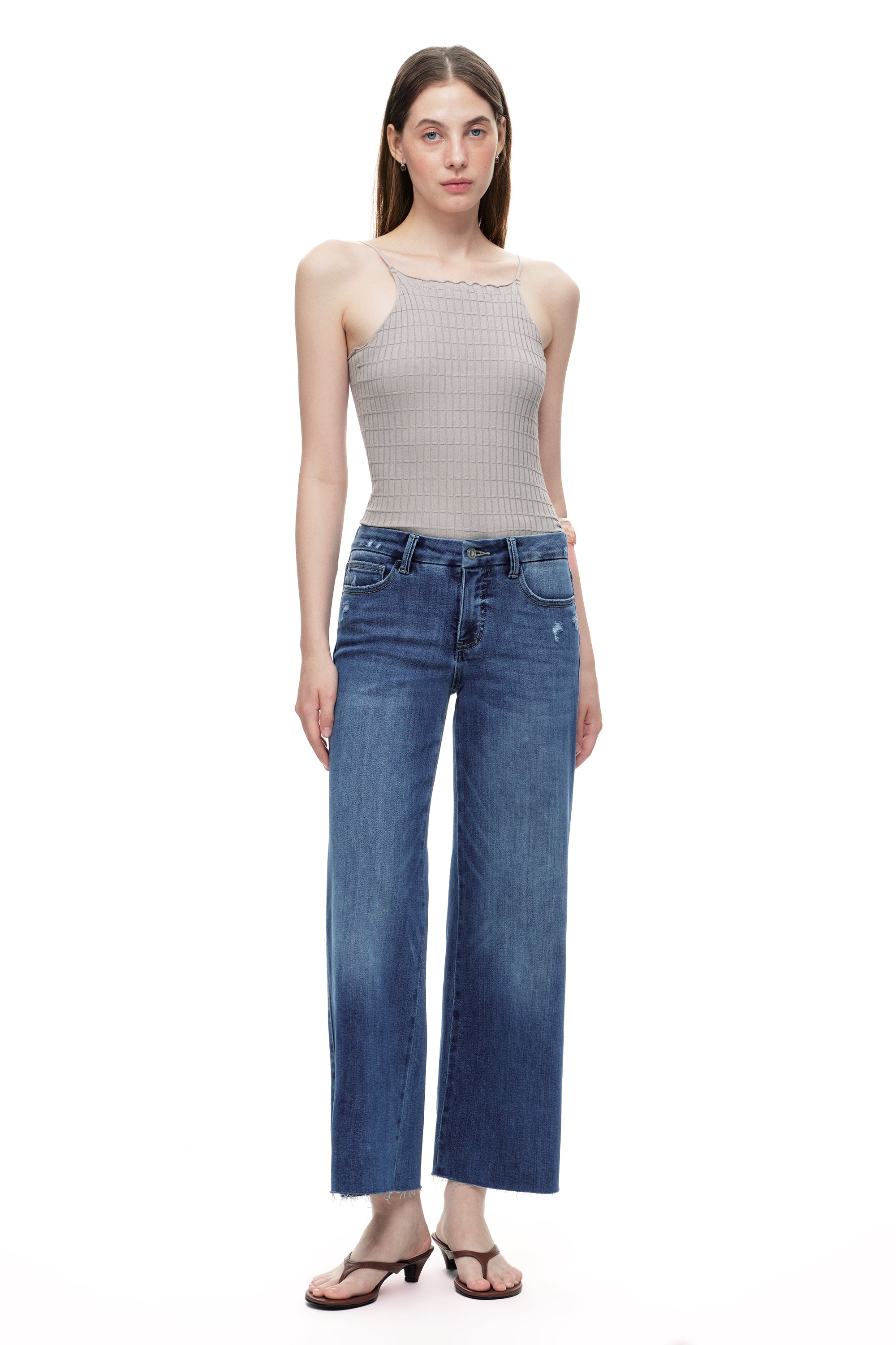 ONESO Effortless Mid Rise Wide Leg Jeans OSW8019-SP