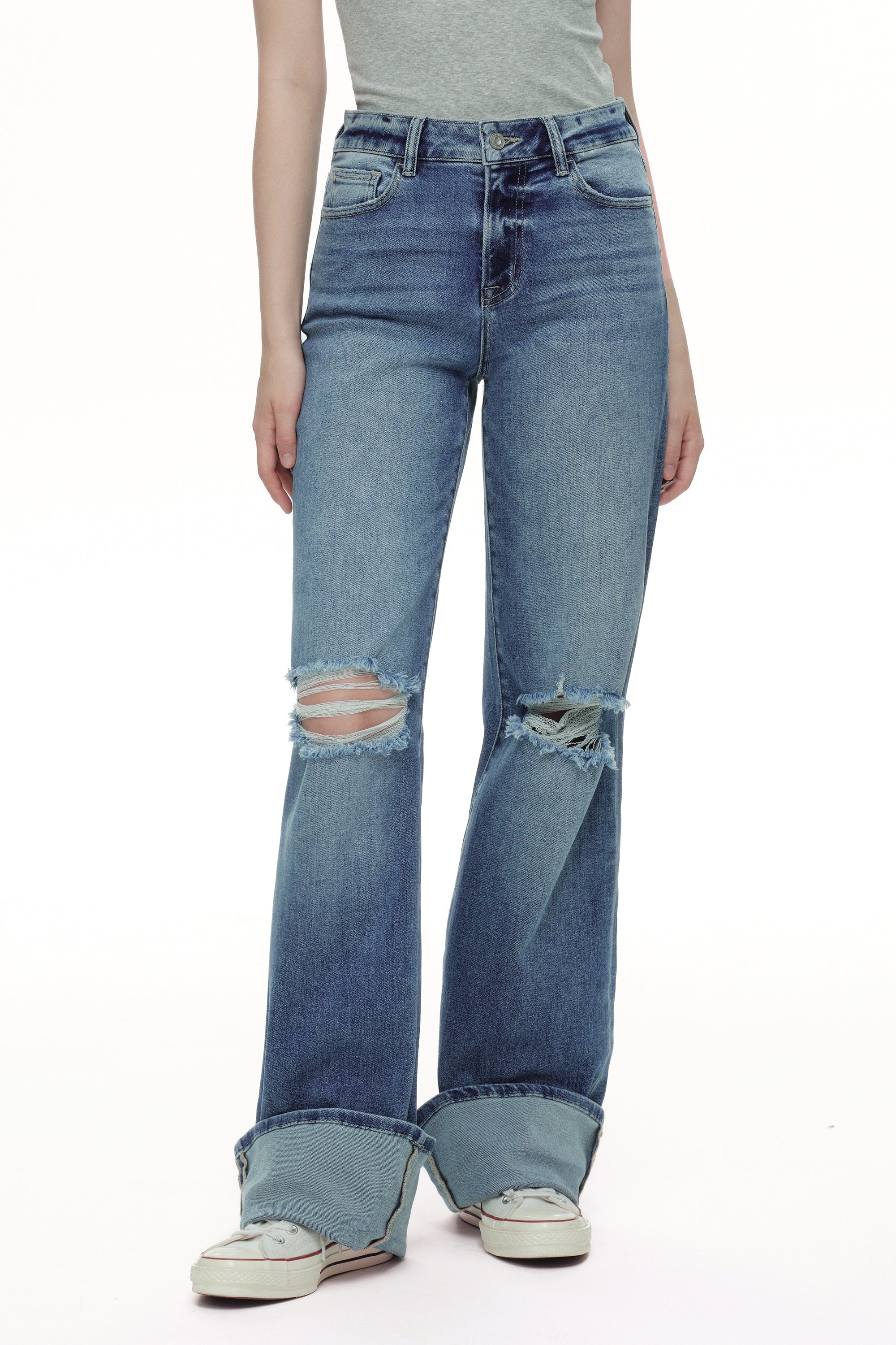 ONESO Chic High Rise Wide Leg Jeans