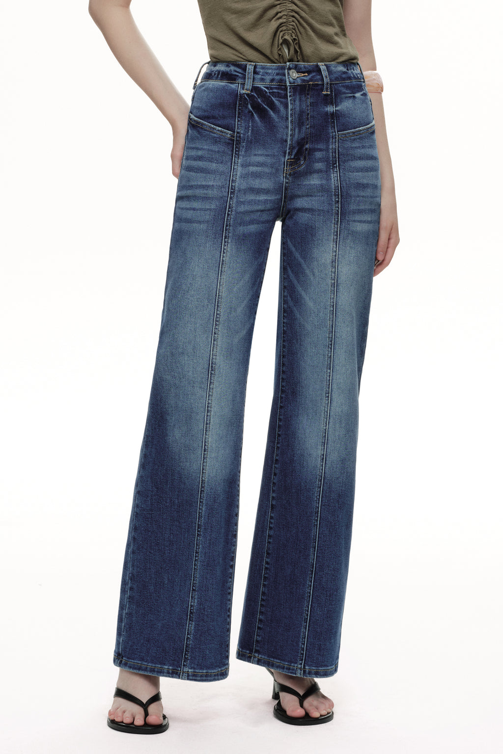 ONESO Elevated High Rise Wide Leg Jeans