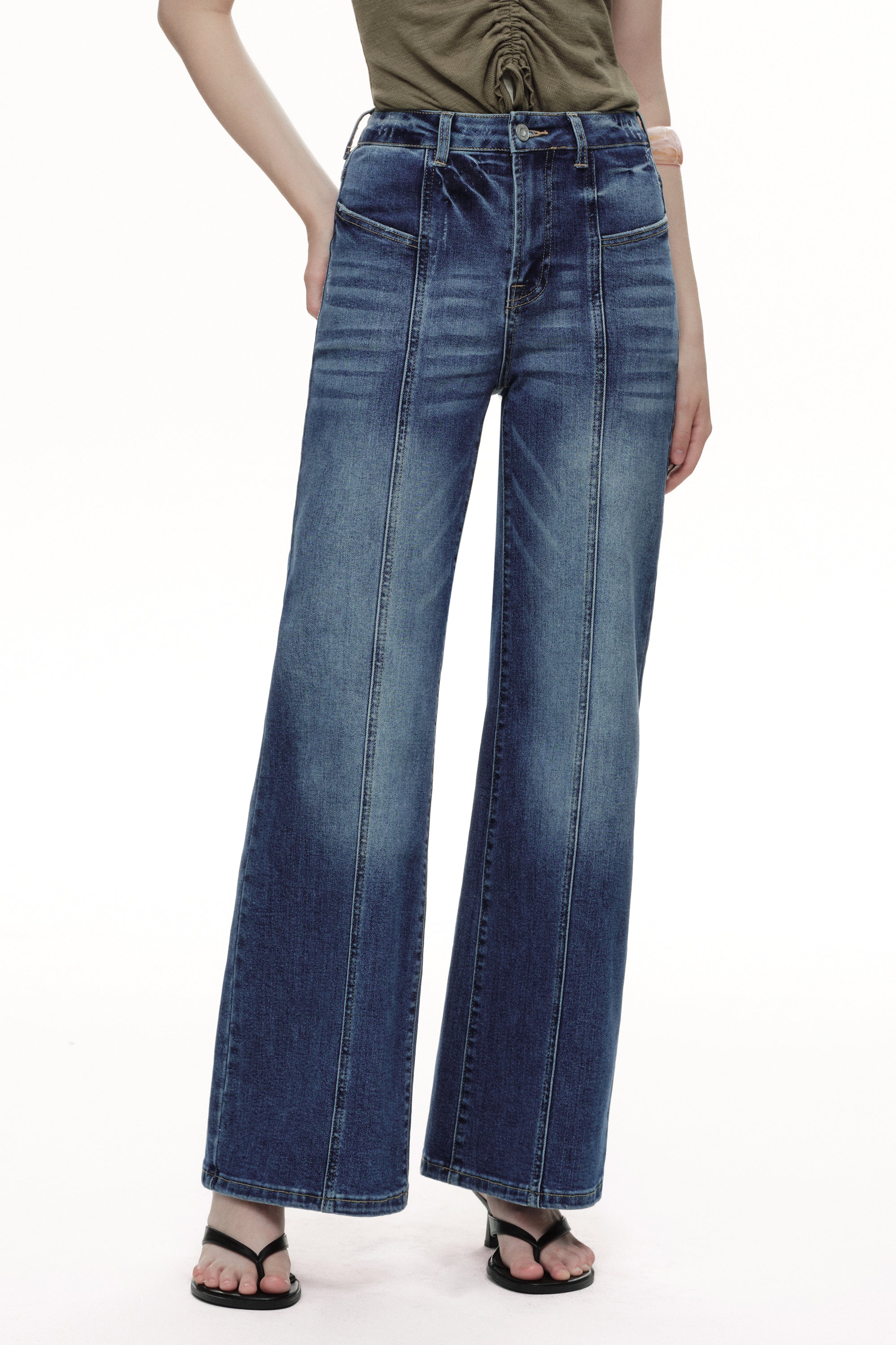 ONESO Elevated High Rise Wide Leg Jeans
