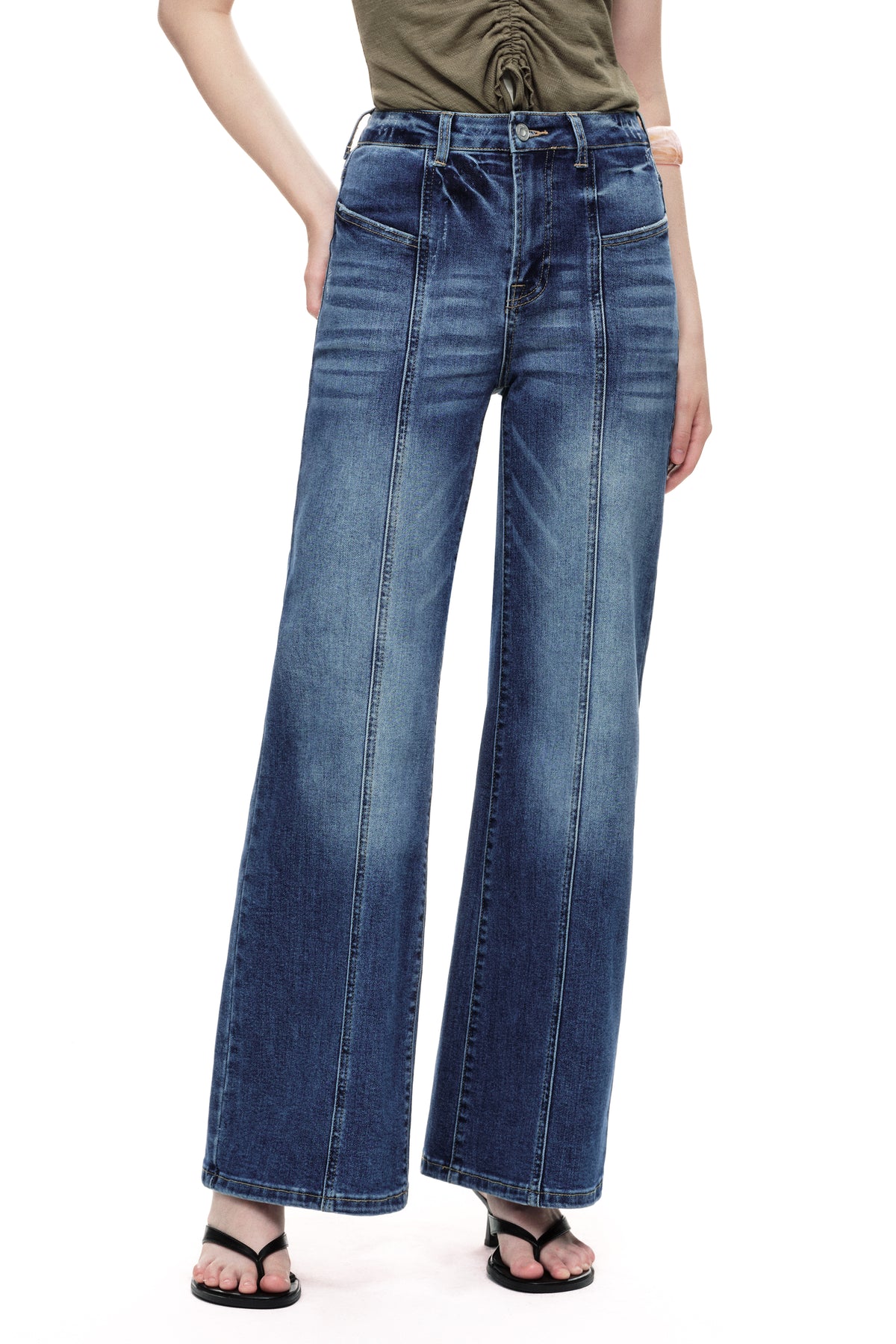 ONESO Elevated High Rise Wide Leg Jeans