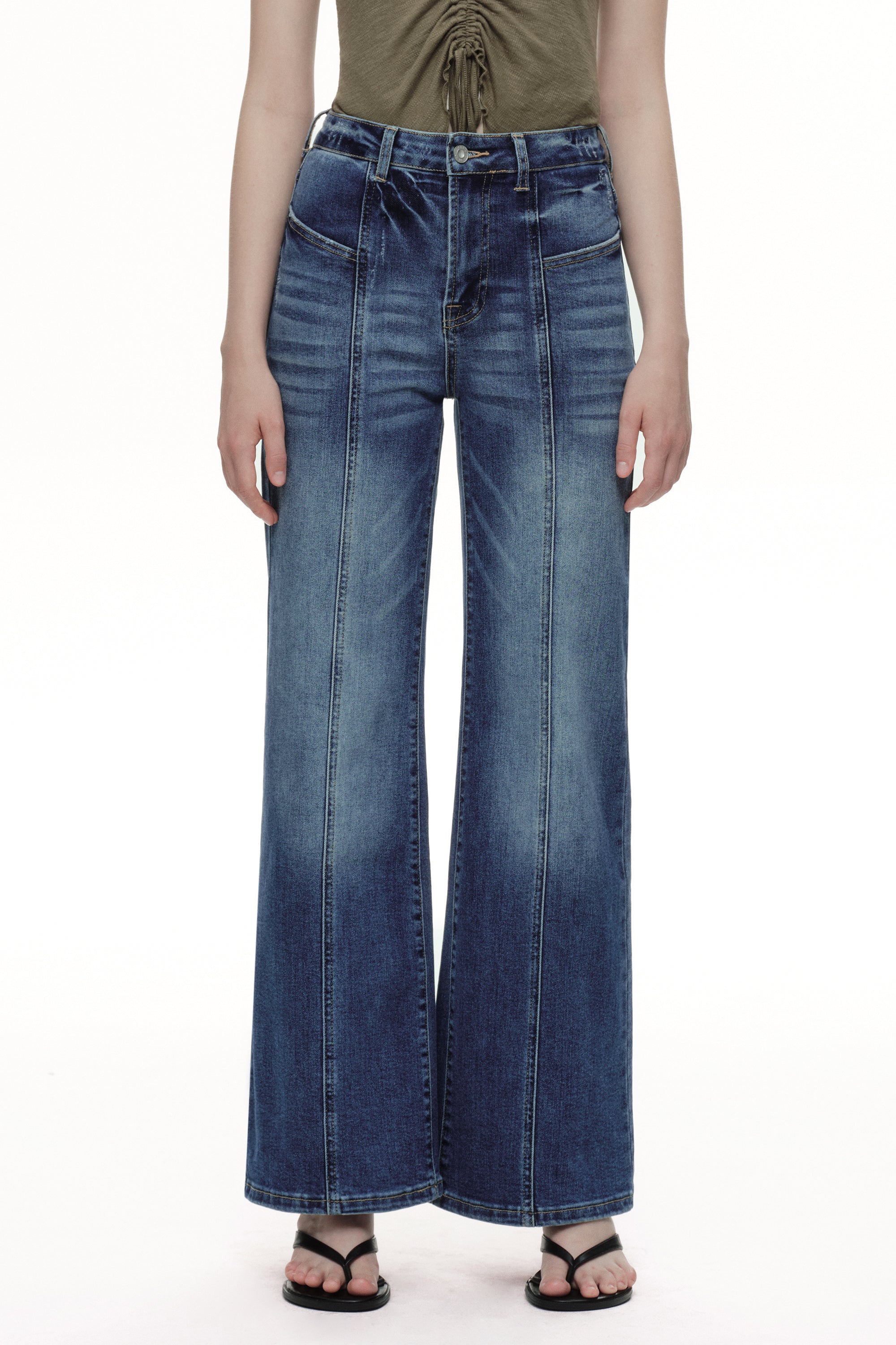 ONESO Elevated High Rise Wide Leg Jeans