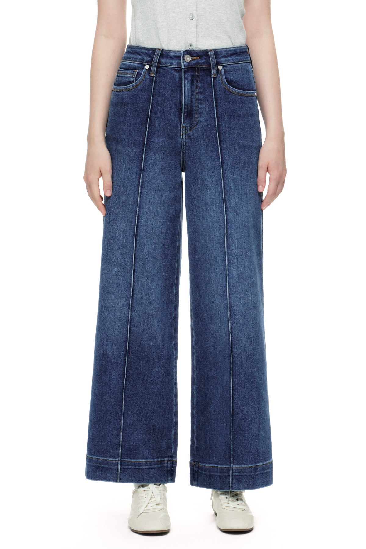 ONESO Clean Cut Modern High Rise Wide Leg Jeans
