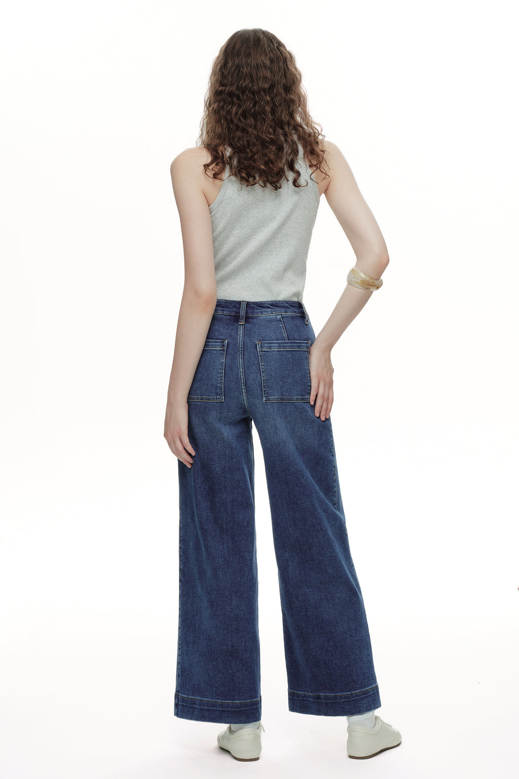 ONESO Clean Cut Modern High Rise Wide Leg Jeans