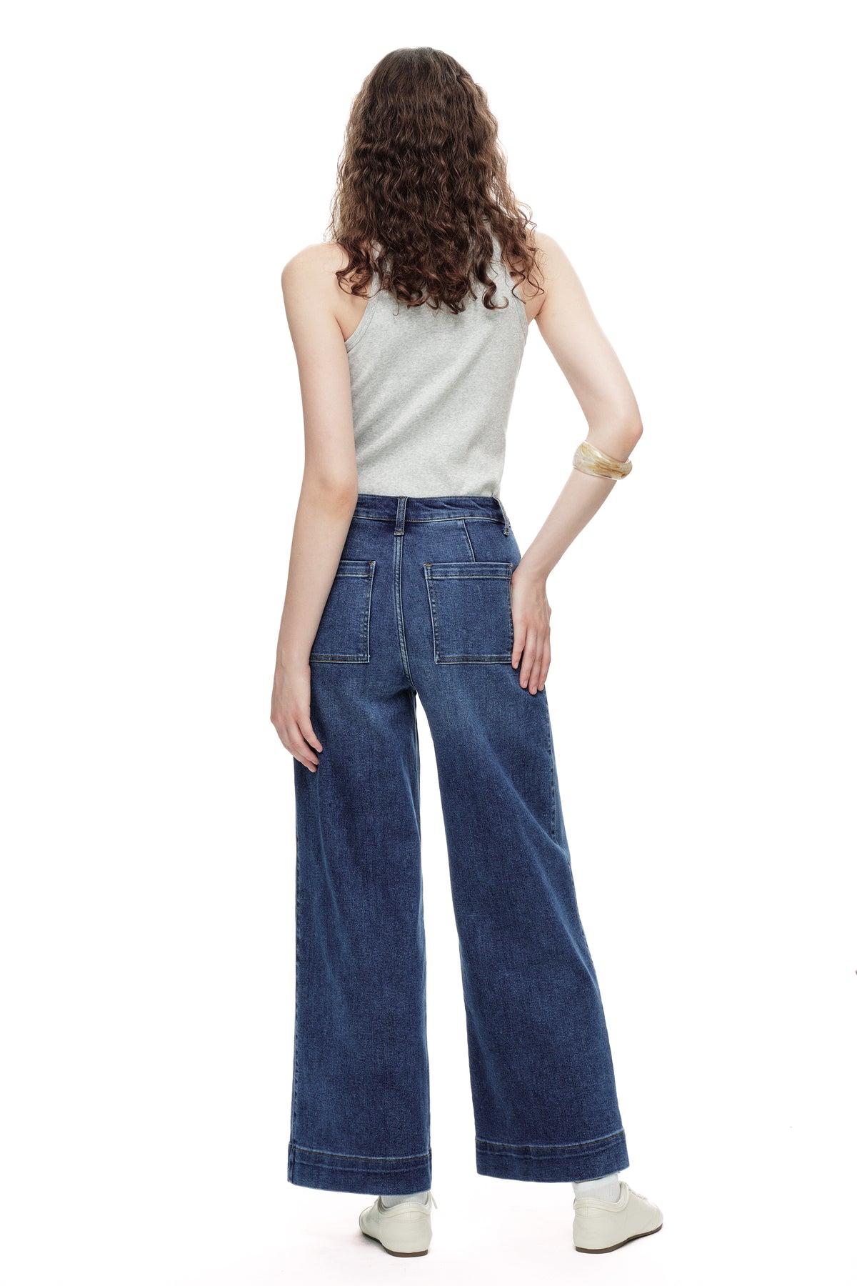 ONESO Clean Cut Modern High Rise Wide Leg Jeans