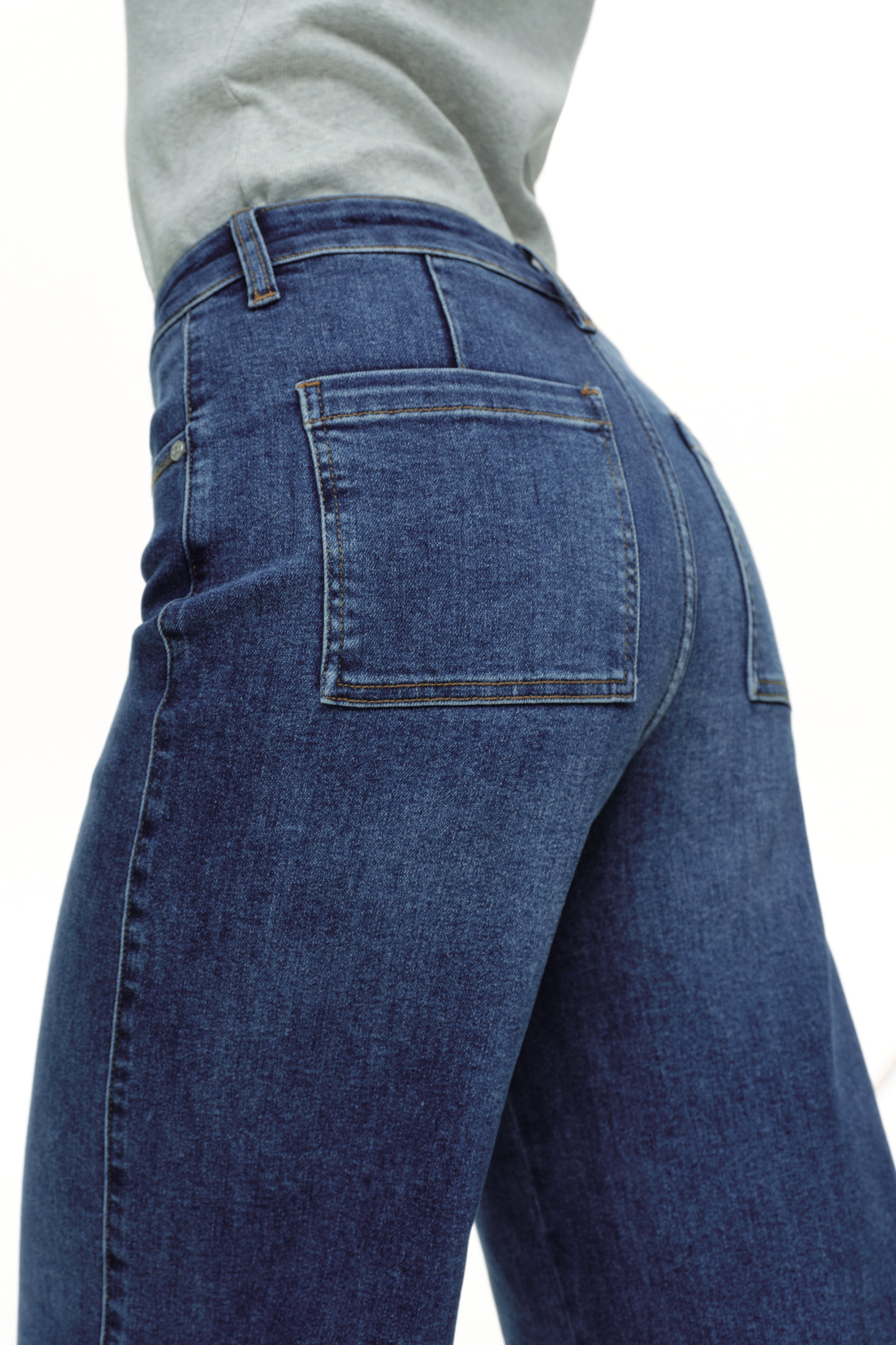 ONESO Clean Cut Modern High Rise Wide Leg Jeans
