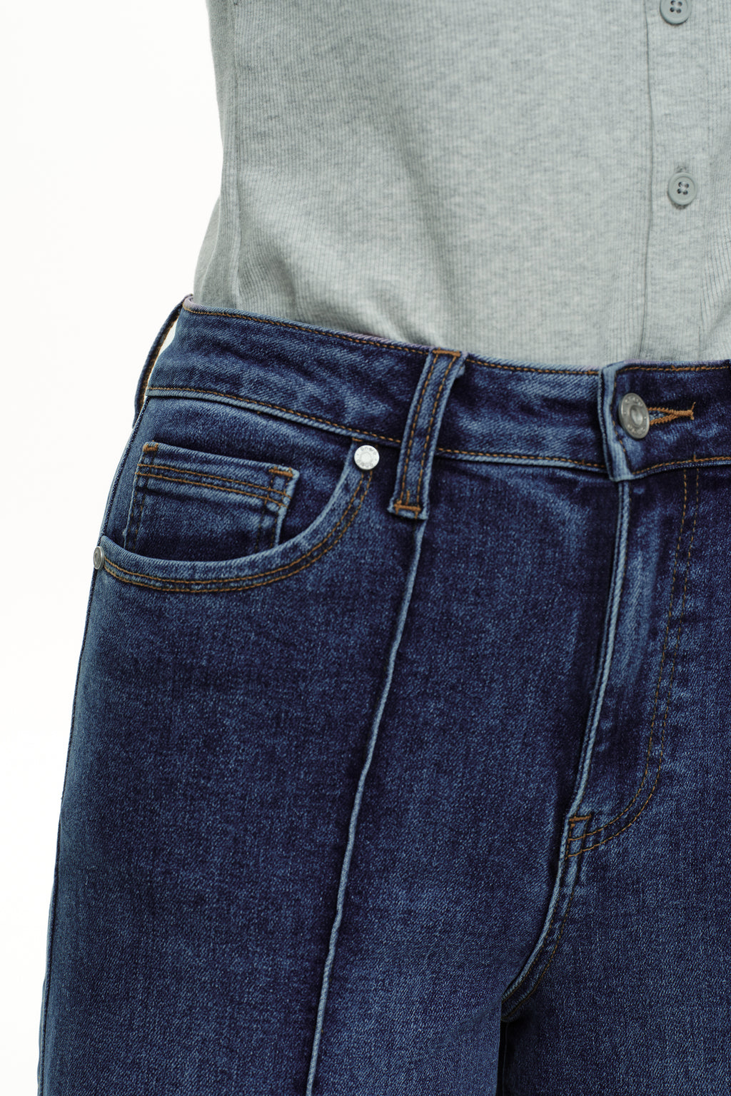 ONESO Clean Cut Modern High Rise Wide Leg Jeans