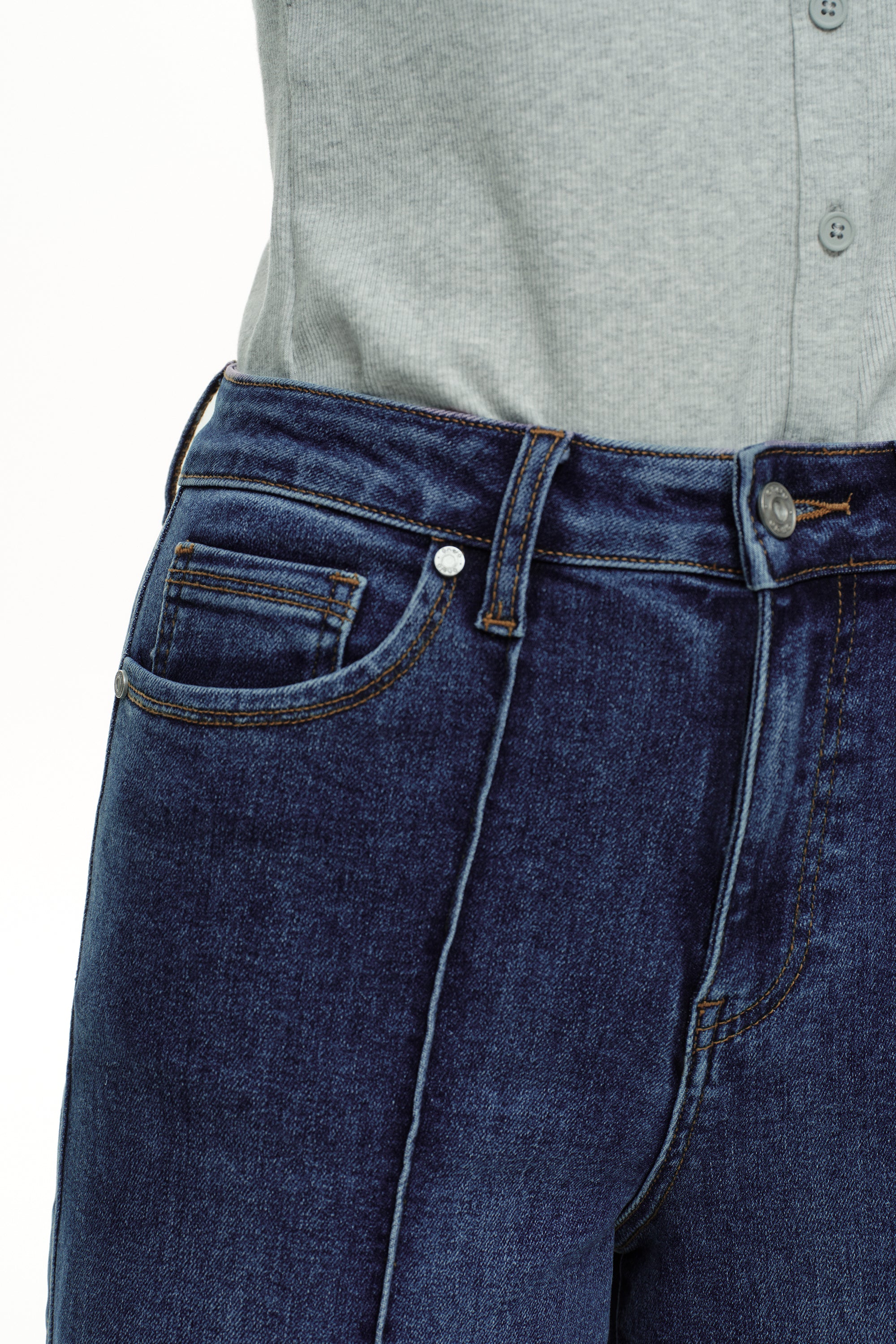 ONESO Clean Cut Modern High Rise Wide Leg Jeans