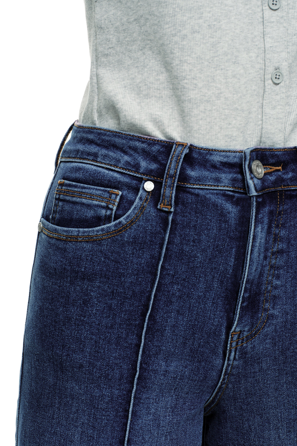 ONESO Clean Cut Modern High Rise Wide Leg Jeans