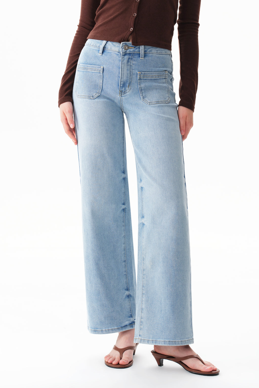 ONESO Modern Classic Mid Rise Wide Leg Jeans