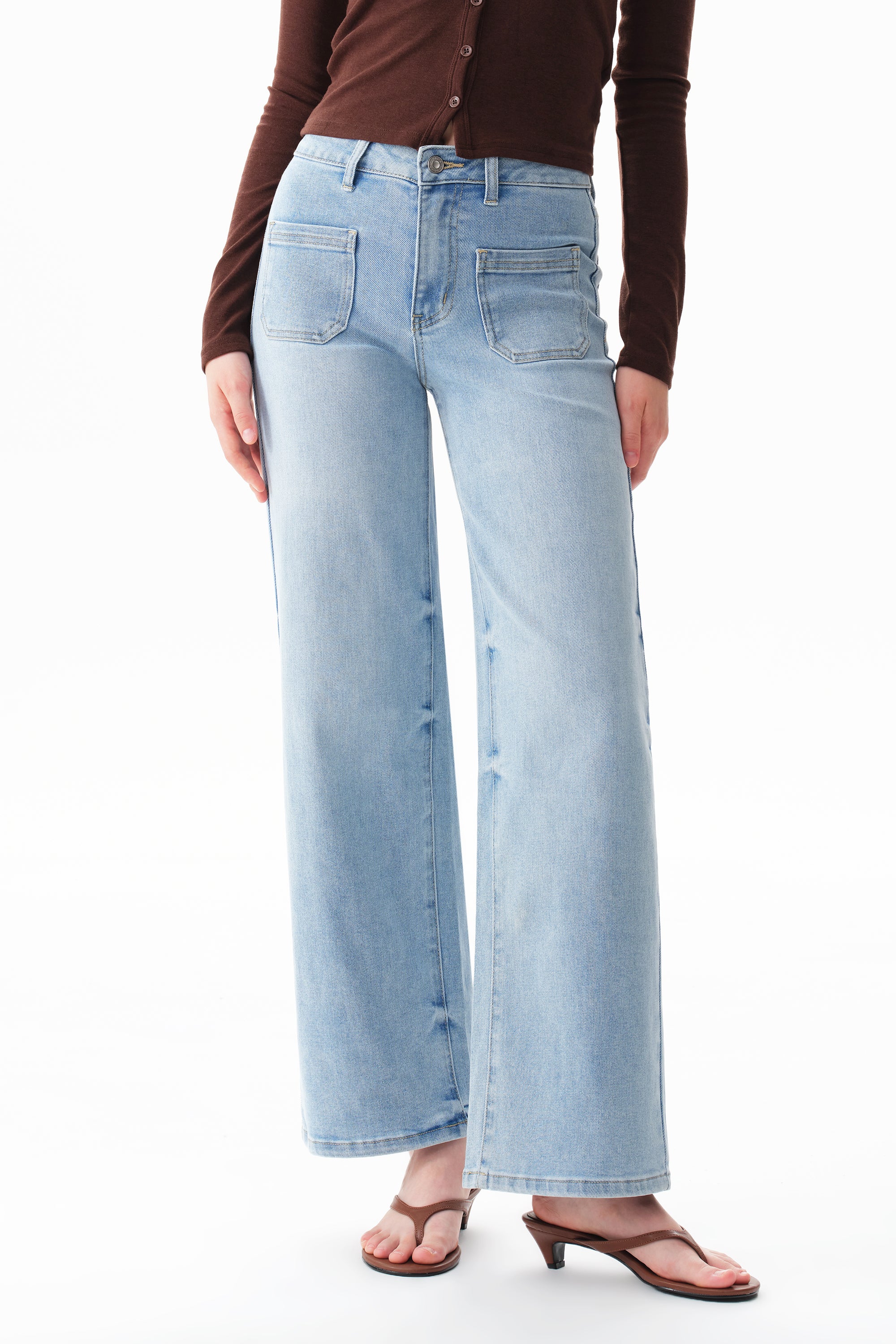 ONESO Modern Classic Mid Rise Wide Leg Jeans
