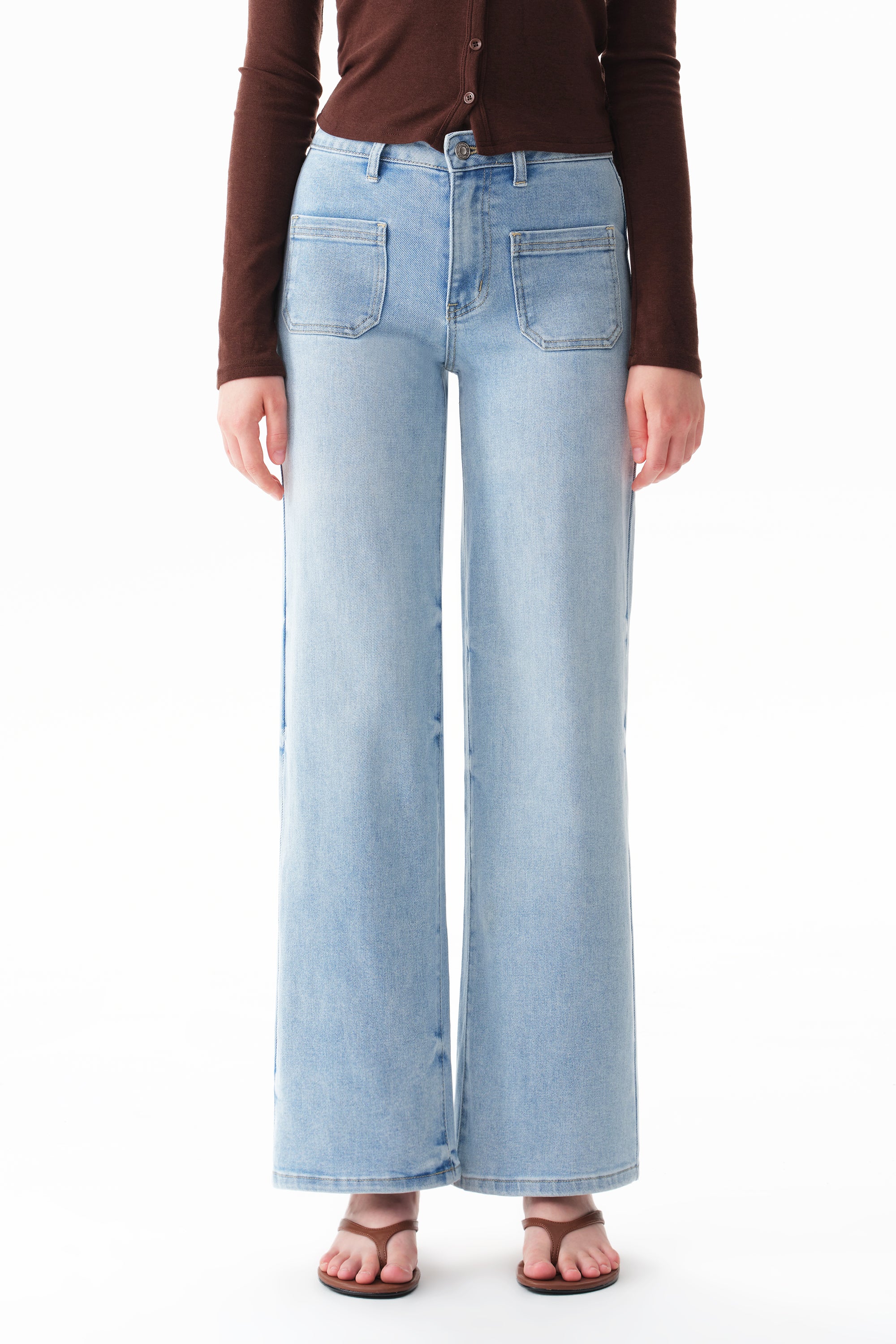 ONESO Modern Classic Mid Rise Wide Leg Jeans