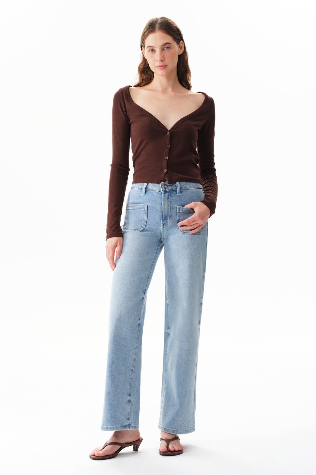 ONESO Modern Classic Mid Rise Wide Leg Jeans