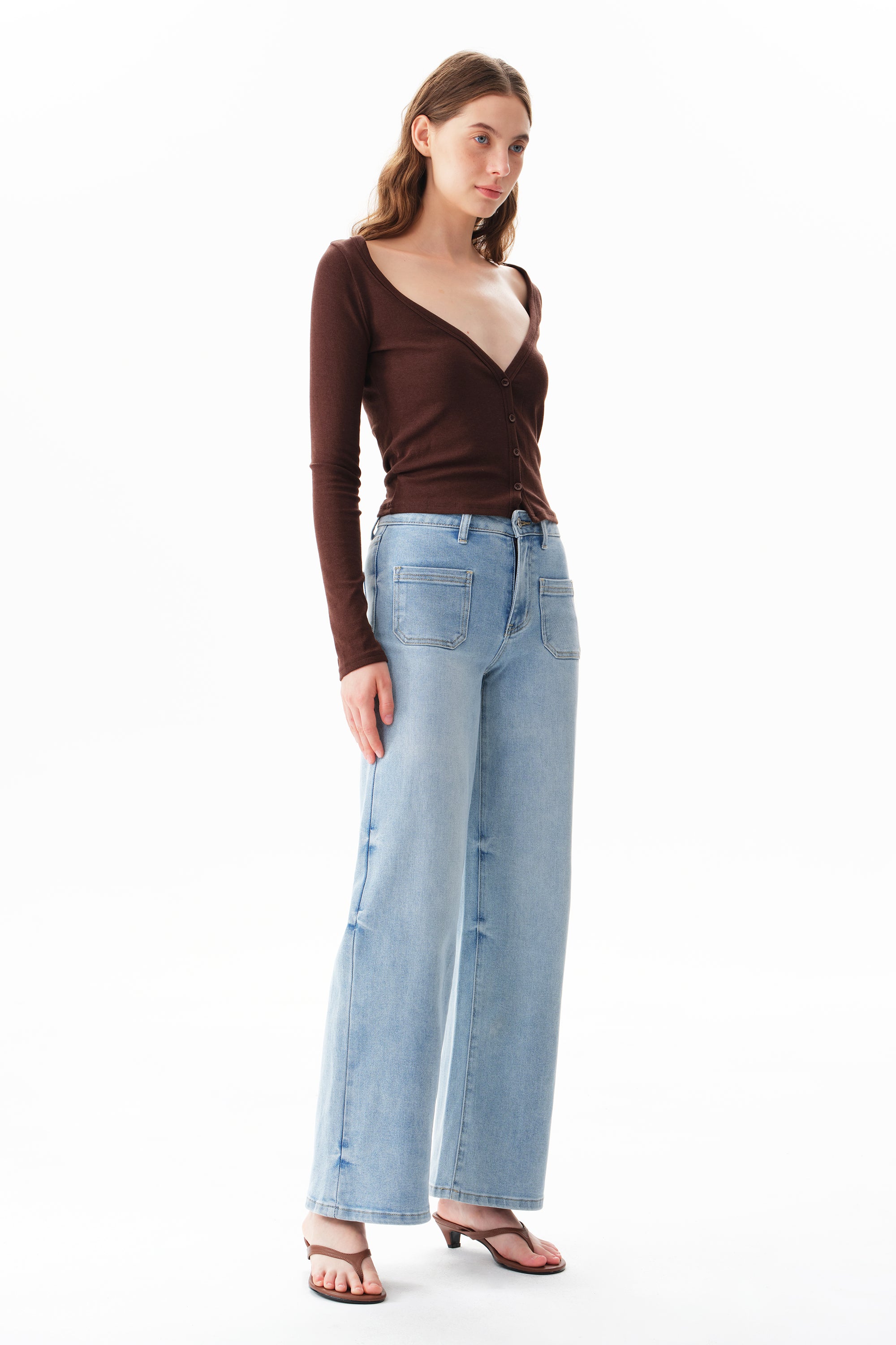 ONESO Modern Classic Mid Rise Wide Leg Jeans