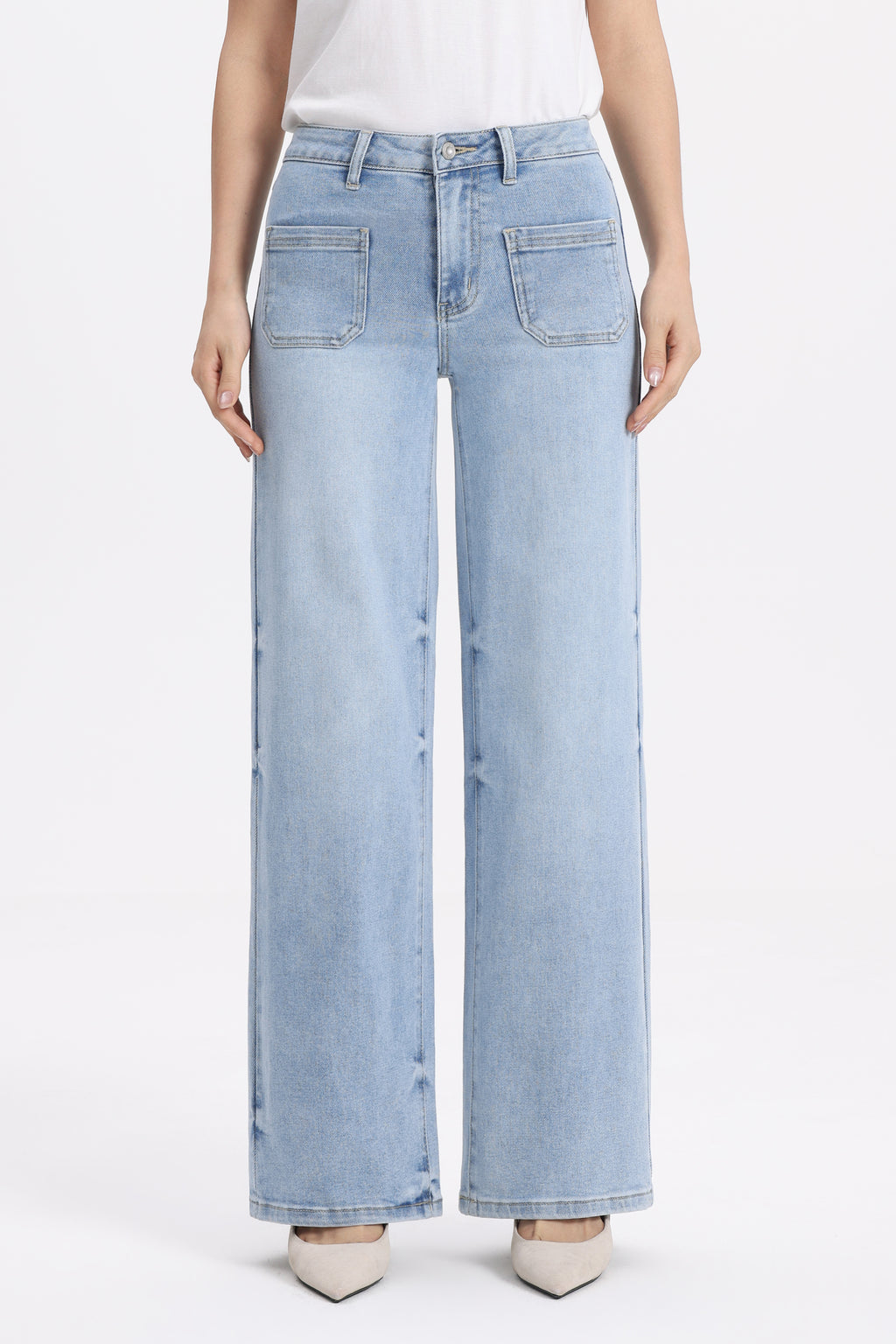 ONESO Modern Classic Mid Rise Wide Leg Jeans