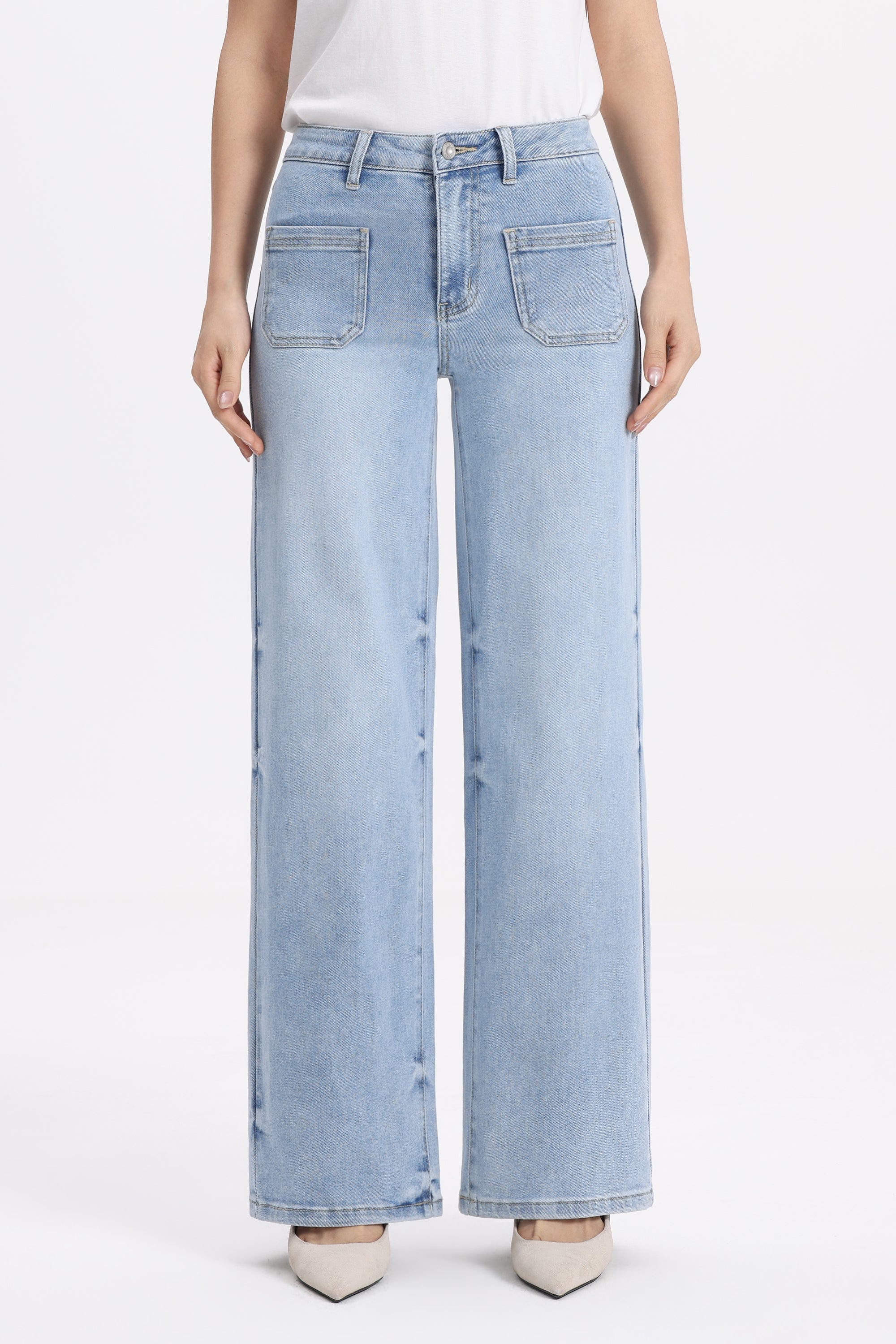 ONESO Modern Classic Mid Rise Wide Leg Jeans