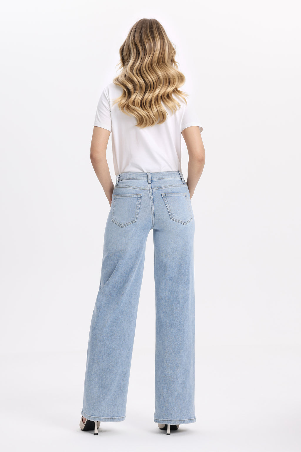 ONESO Modern Classic Mid Rise Wide Leg Jeans